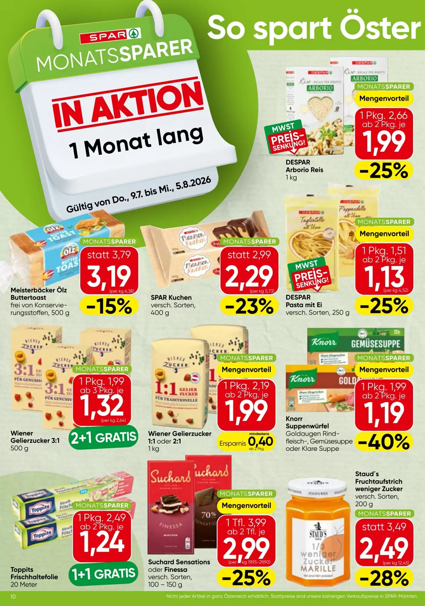 Spar Flugblatt (ab 09.07.2026) - Angebote und Prospekt - Seite 10
