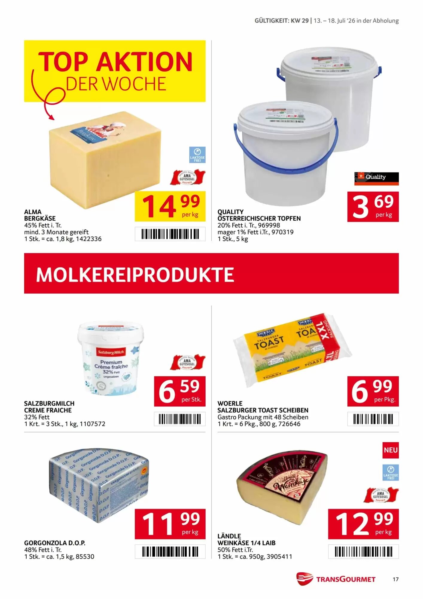 Transgourmet Flugblatt (ab 13.07.2026) - Angebote und Prospekt - Seite 17