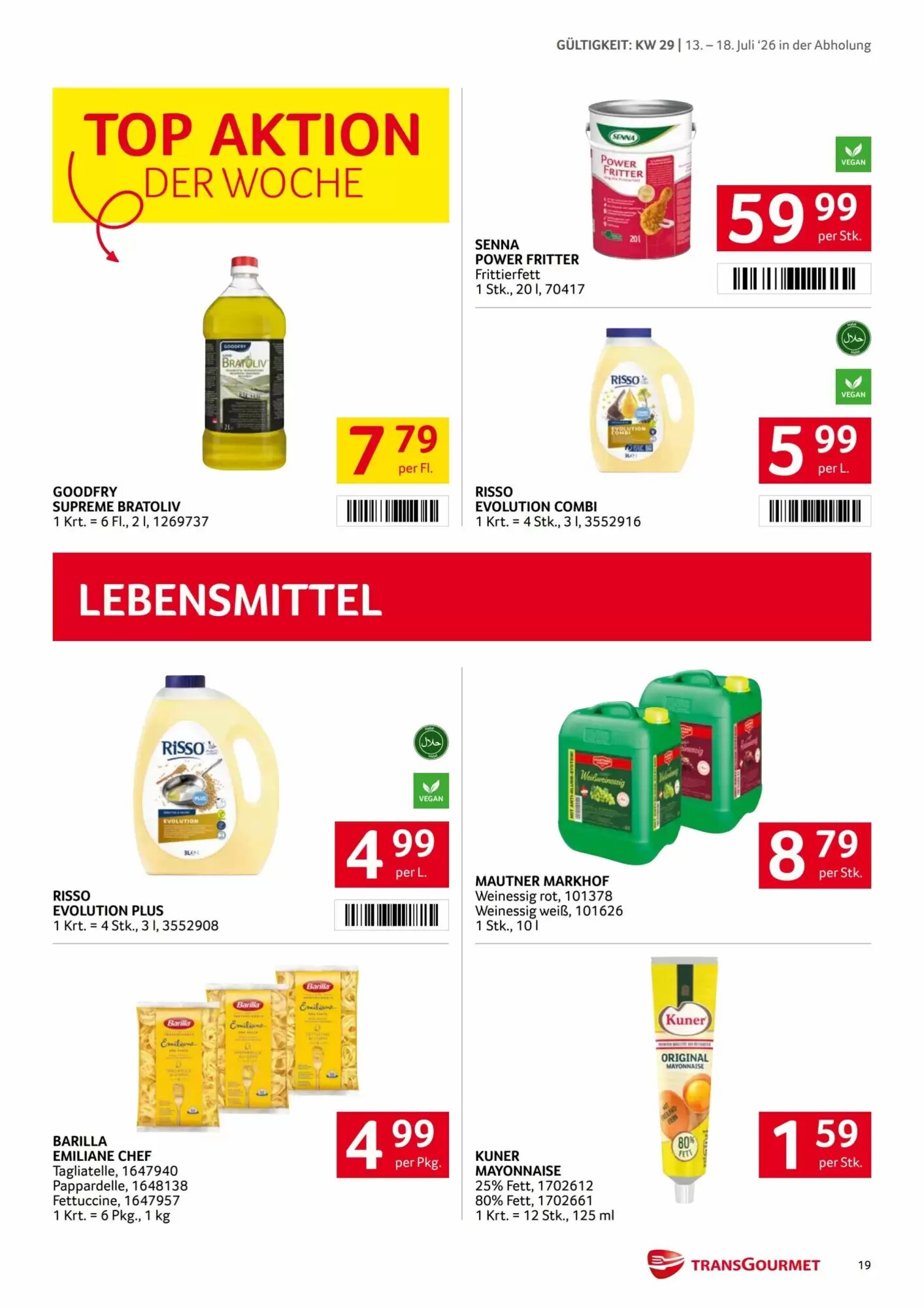 Transgourmet Flugblatt (ab 13.07.2026) - Angebote und Prospekt - Seite 19
