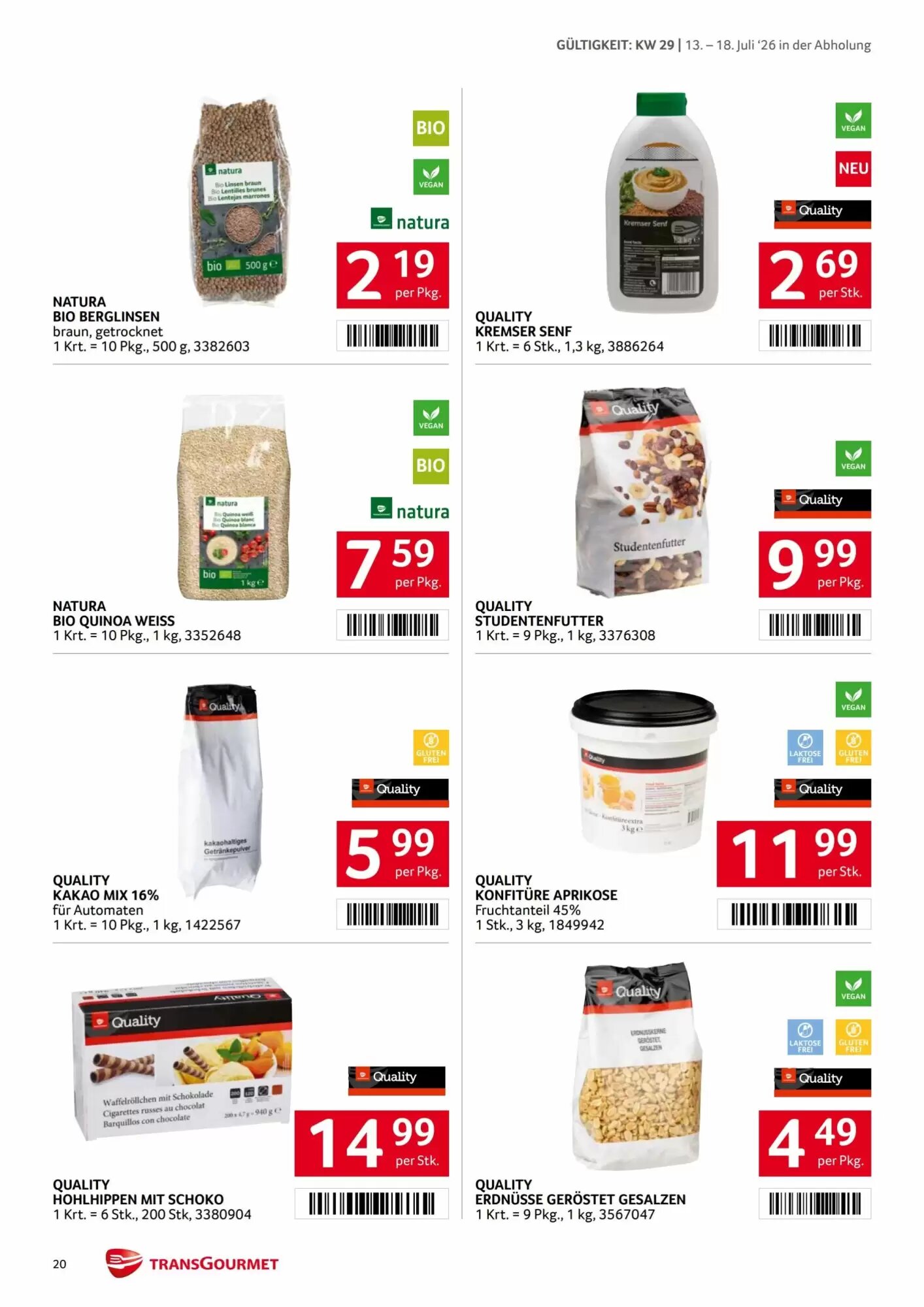 Transgourmet Flugblatt (ab 13.07.2026) - Angebote und Prospekt - Seite 20