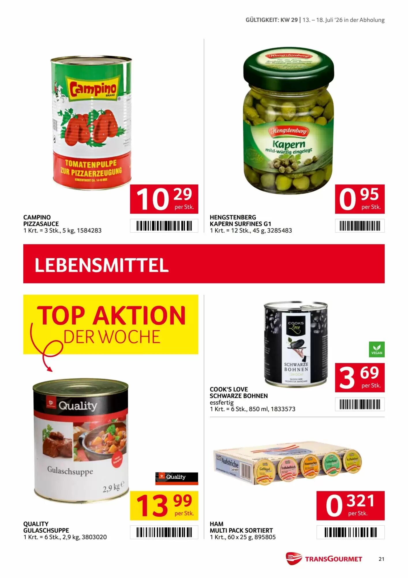 Transgourmet Flugblatt (ab 13.07.2026) - Angebote und Prospekt - Seite 21