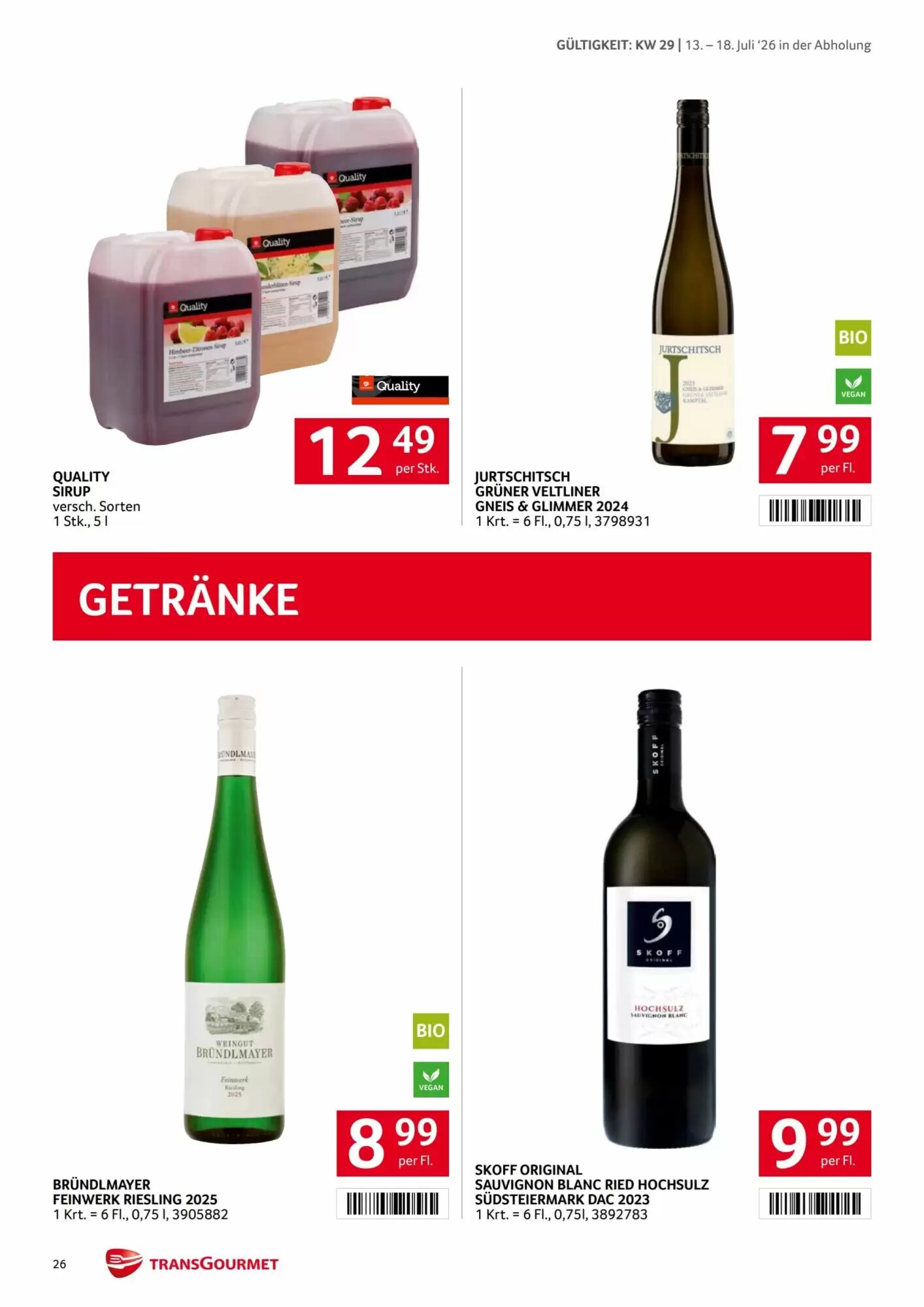 Transgourmet Flugblatt (ab 13.07.2026) - Angebote und Prospekt - Seite 26