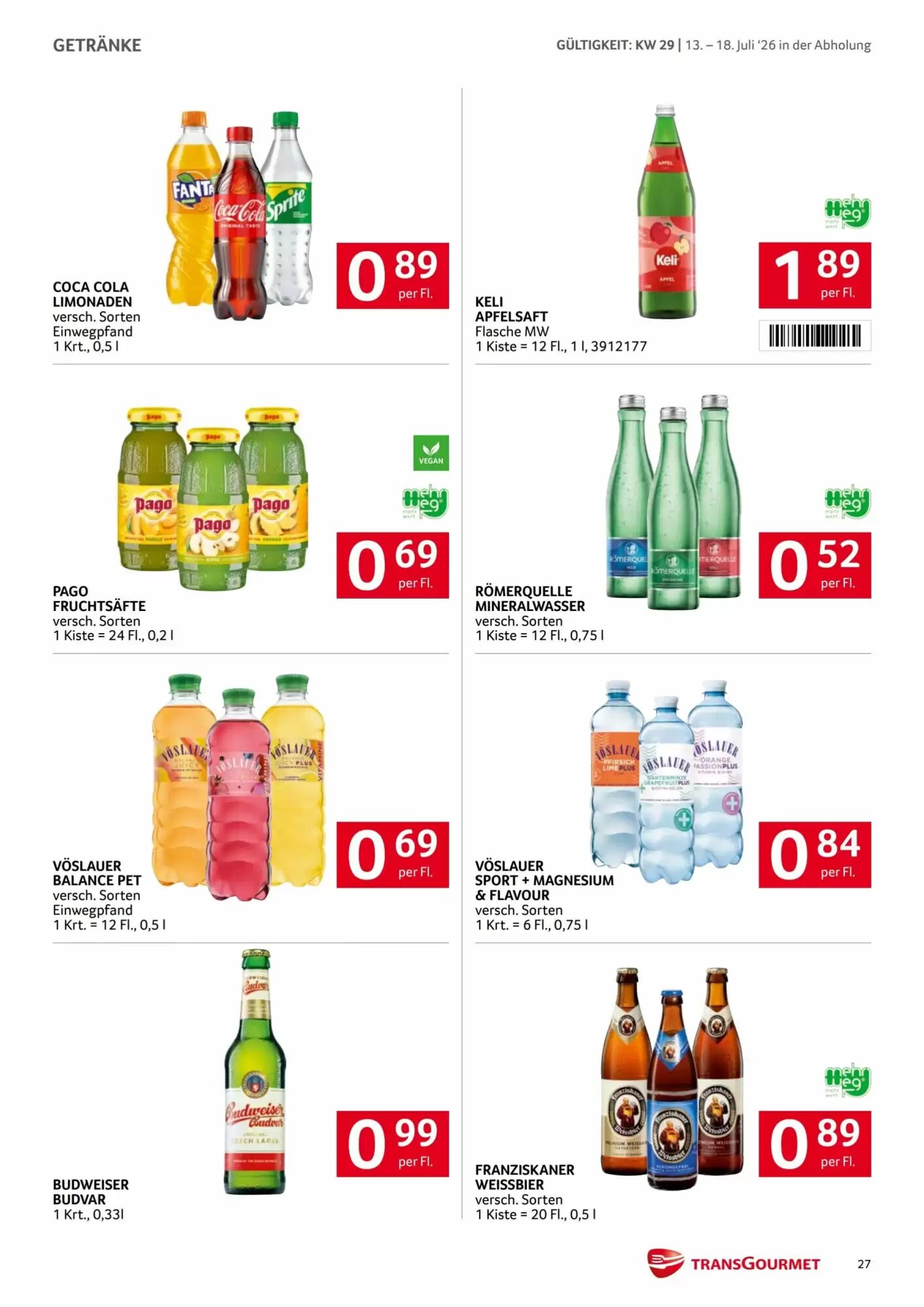 Transgourmet Flugblatt (ab 13.07.2026) - Angebote und Prospekt - Seite 27