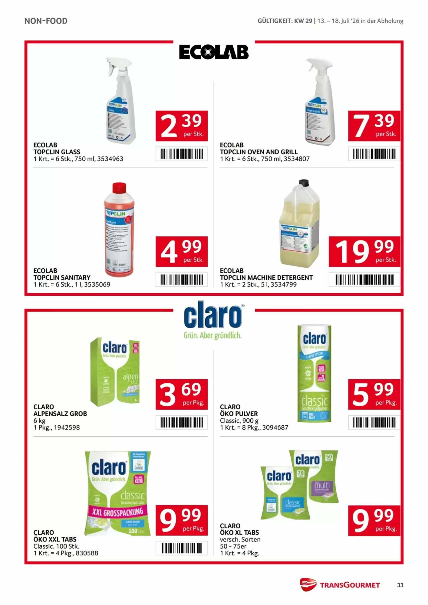 Transgourmet Flugblatt (ab 13.07.2026) - Angebote und Prospekt - Seite 33