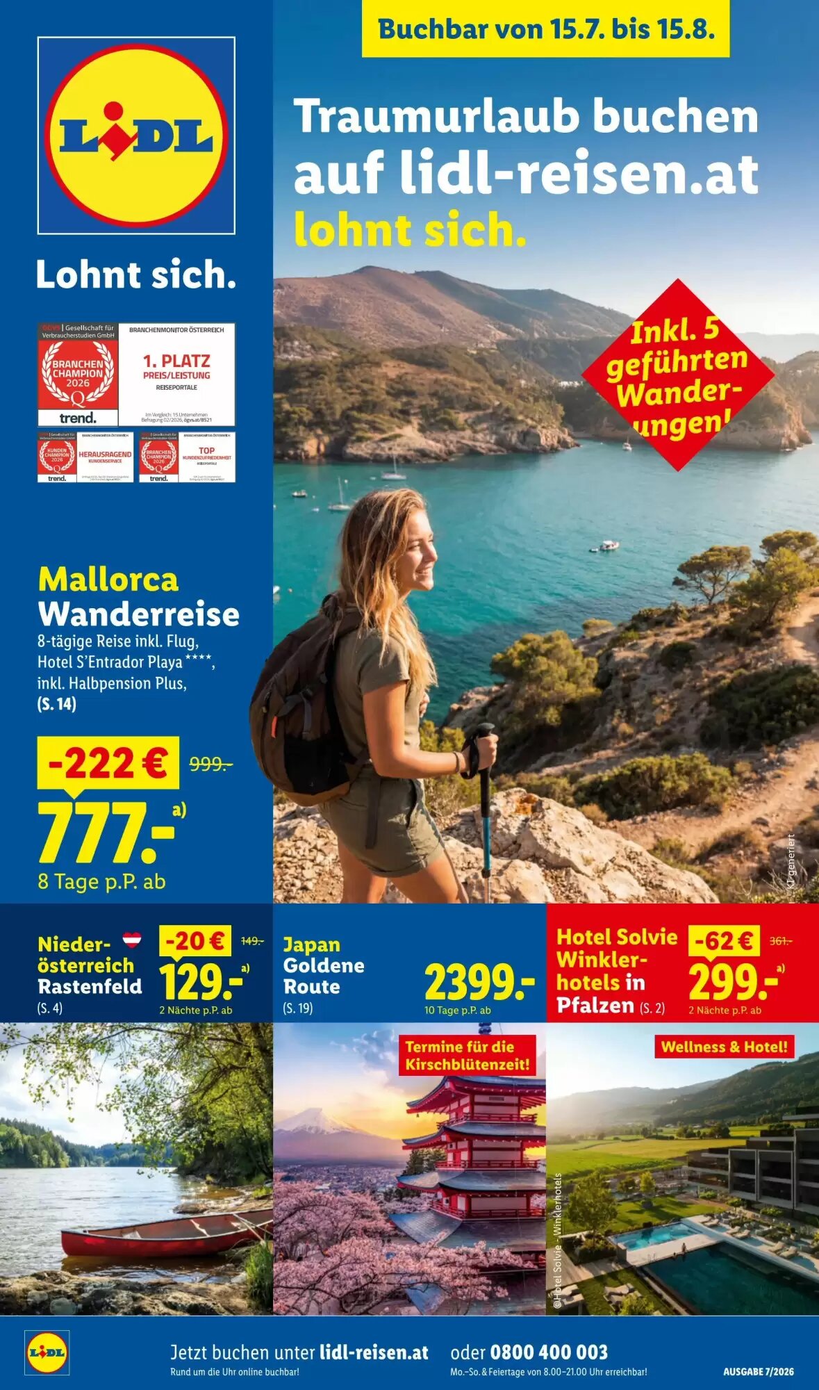 Lidl Reisen Flugblatt (ab 15.07.2026) - Angebote und Prospekt - Seite 1