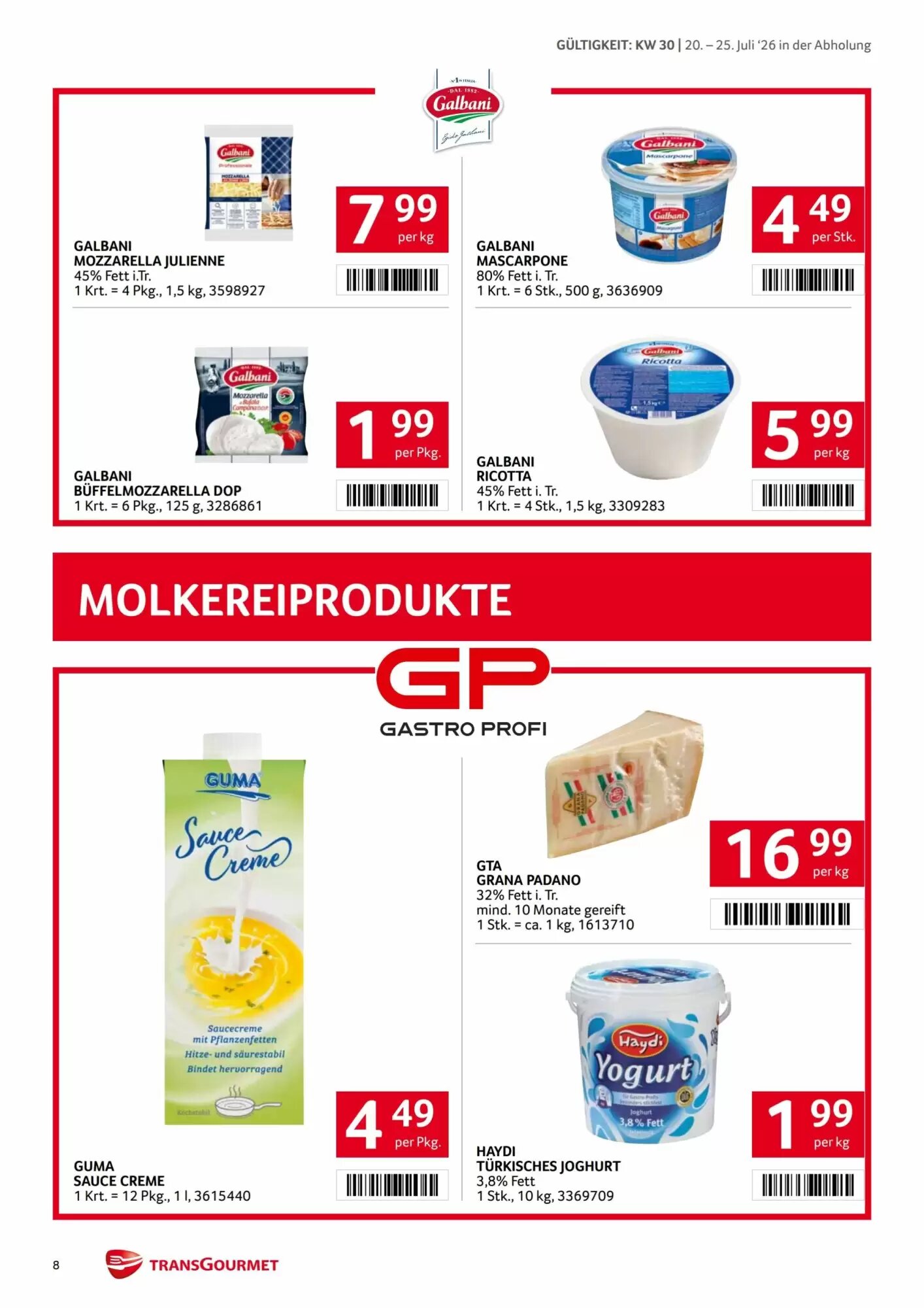 Transgourmet Flugblatt (ab 20.07.2026) - Angebote und Prospekt - Seite 8