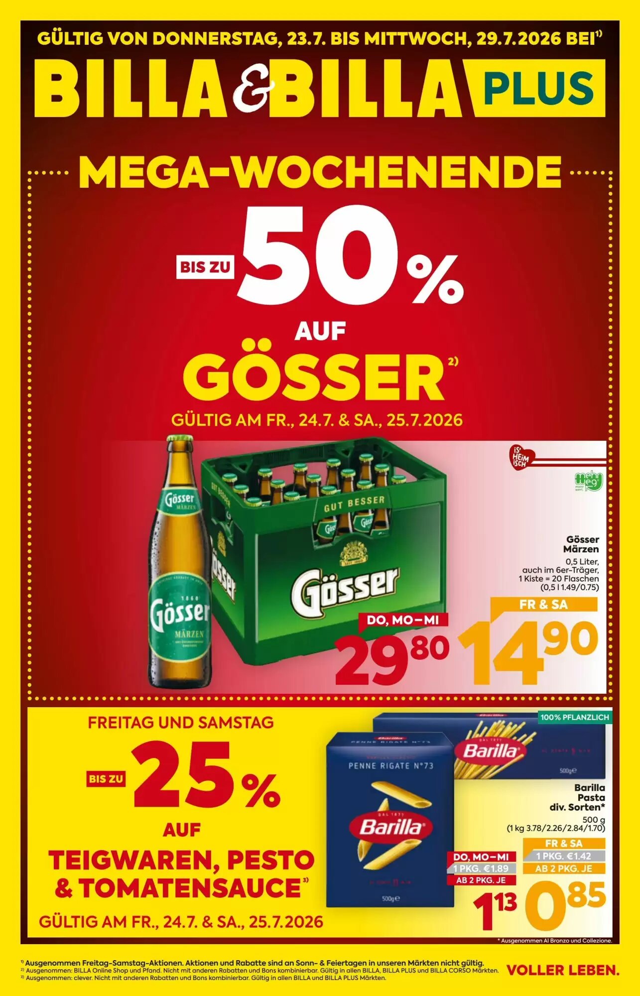 Billa Flugblatt (ab 23.07.2026) - Angebote und Prospekt - Seite 1