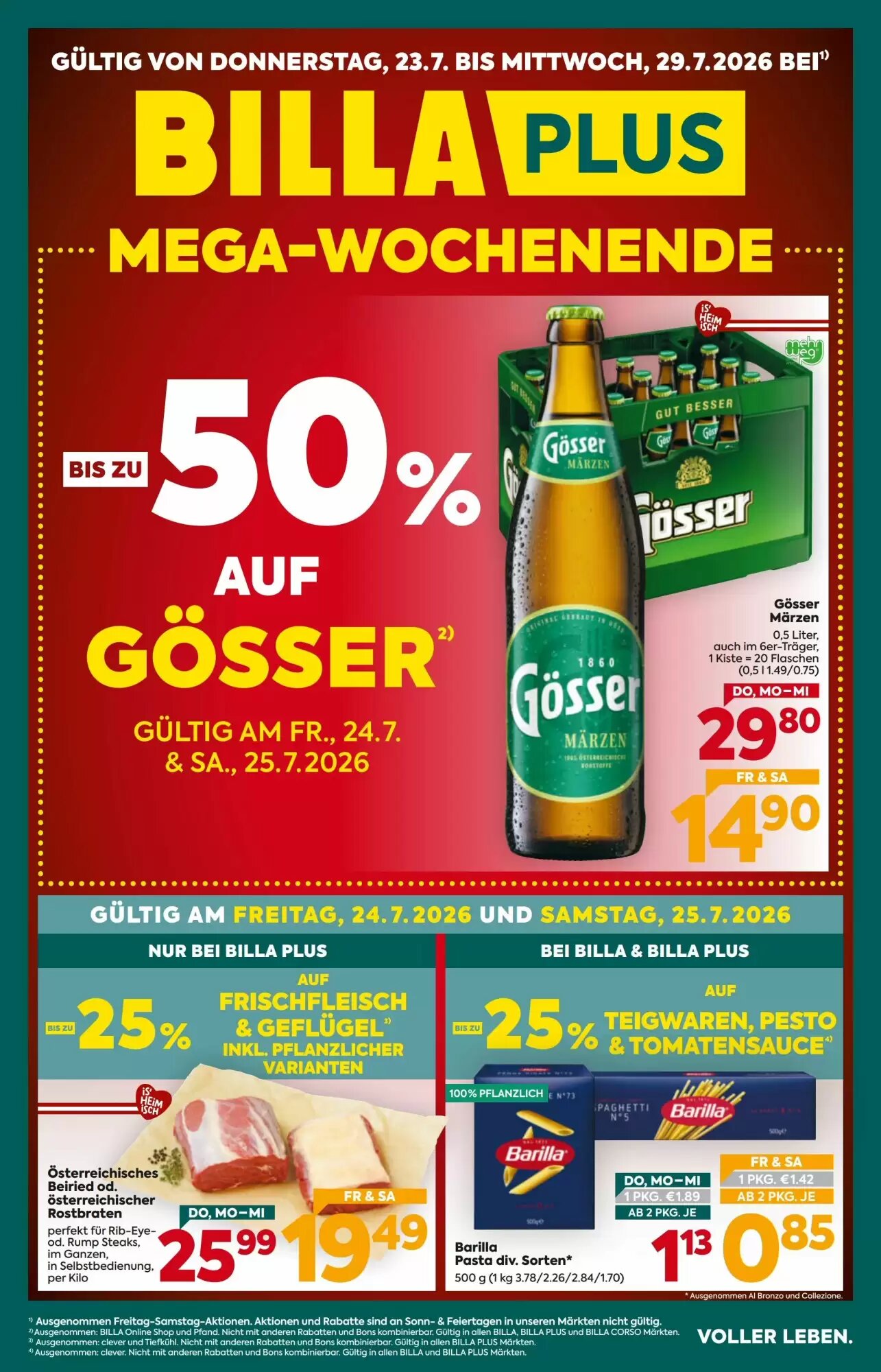 Billa Flugblatt (ab 23.07.2026) - Angebote und Prospekt - Seite 1