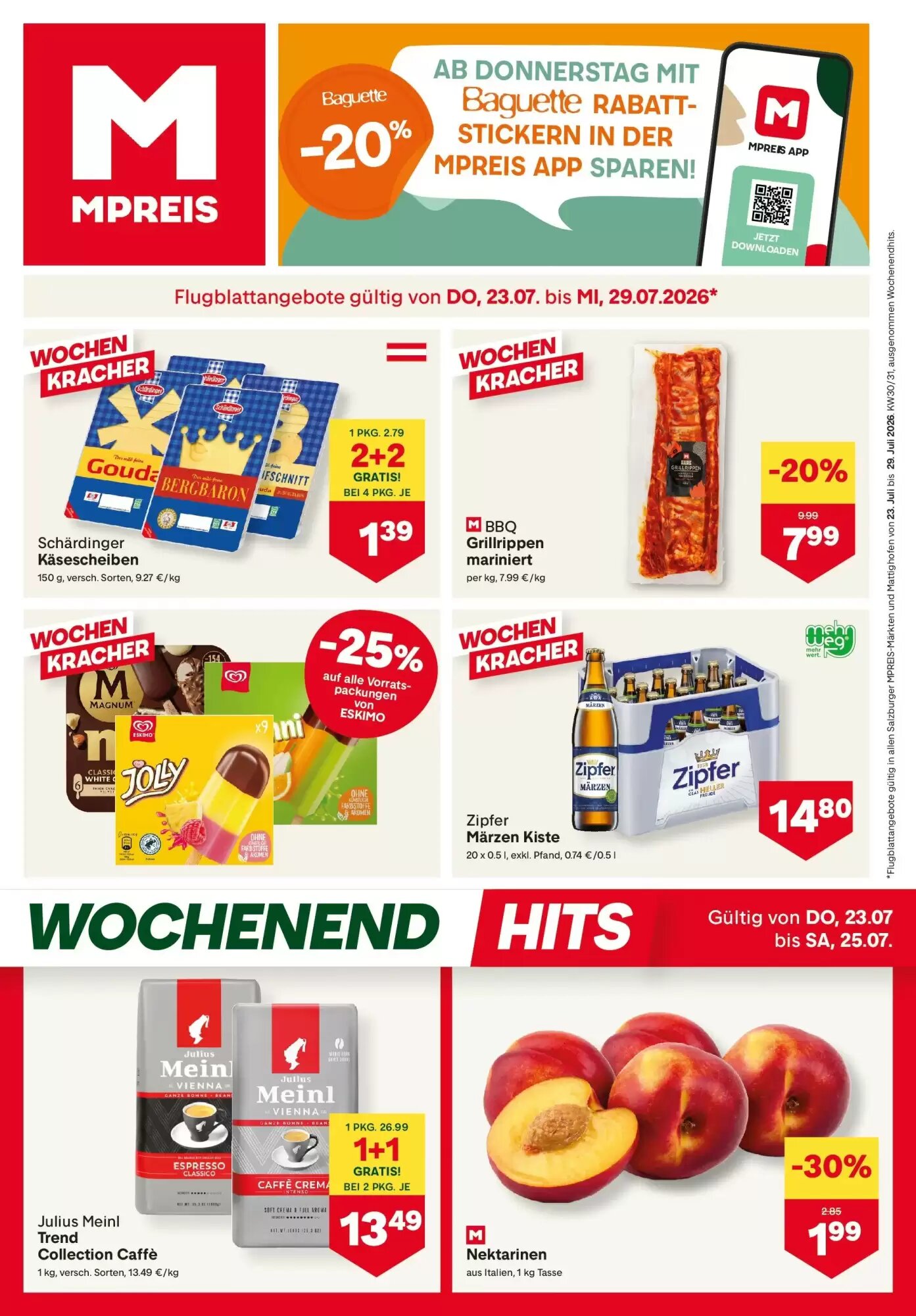 MPreis Flugblatt (ab 23.07.2026) - Angebote und Prospekt - Seite 1