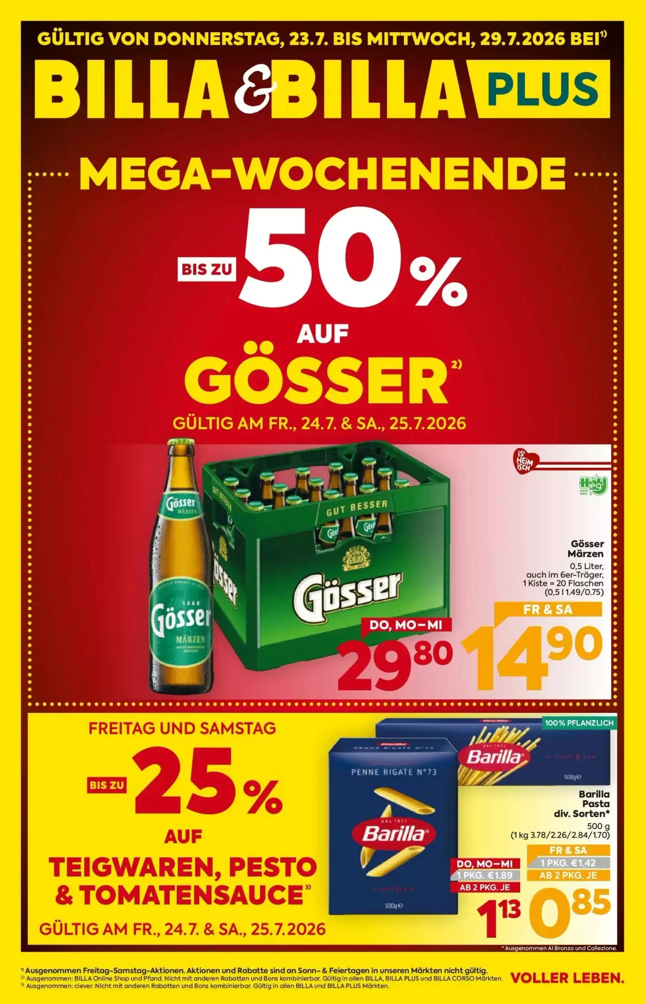 Billa Flugblatt (ab 23.07.2026) - Angebote und Prospekt - Seite 1