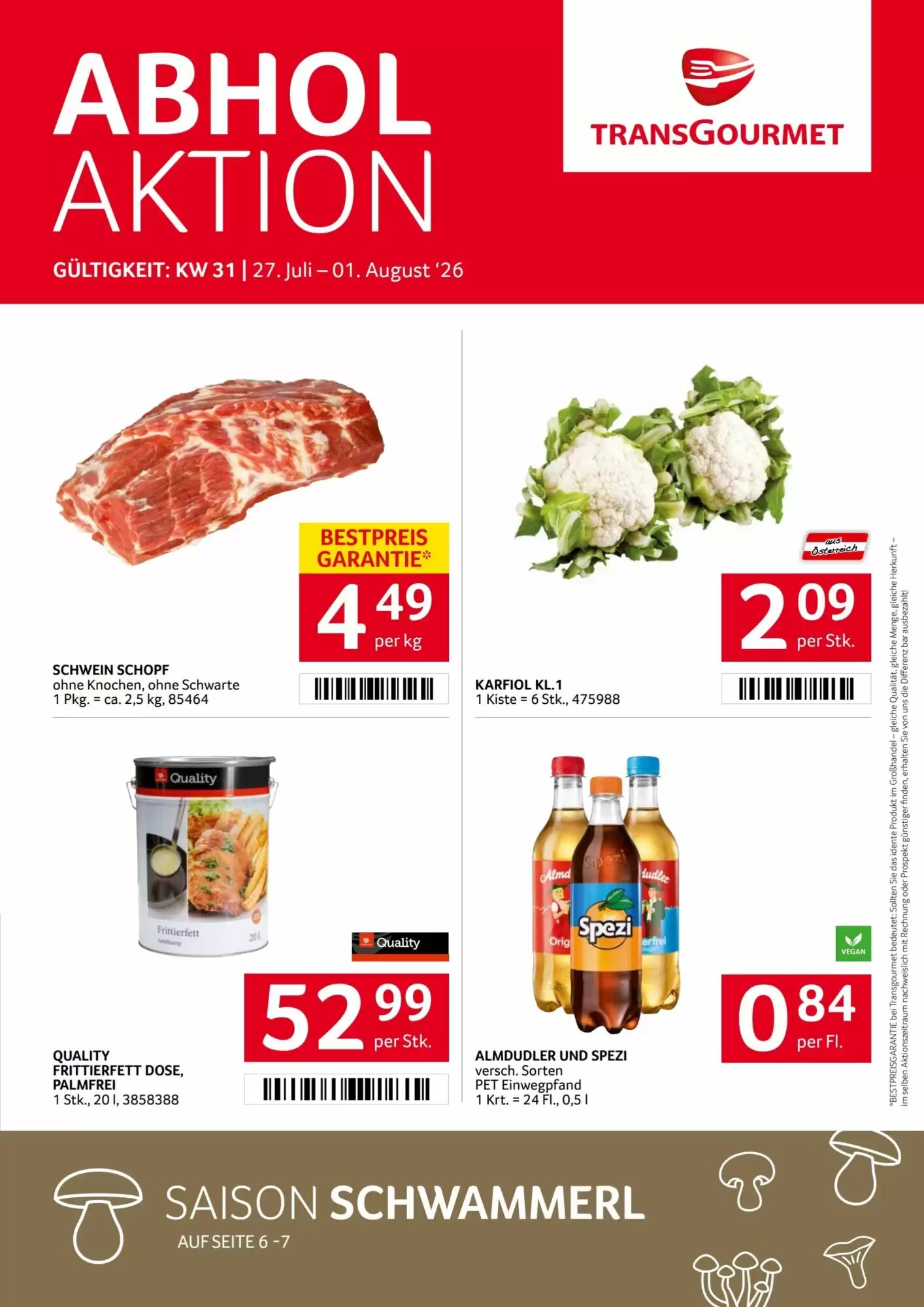 Transgourmet Flugblatt (ab 27.07.2026) - Angebote und Prospekt - Seite 1