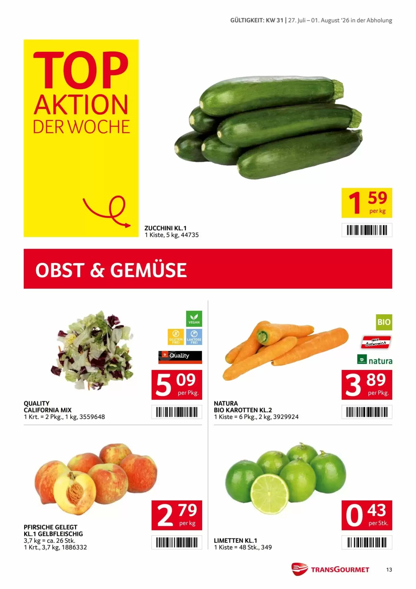 Transgourmet Flugblatt (ab 27.07.2026) - Angebote und Prospekt - Seite 13