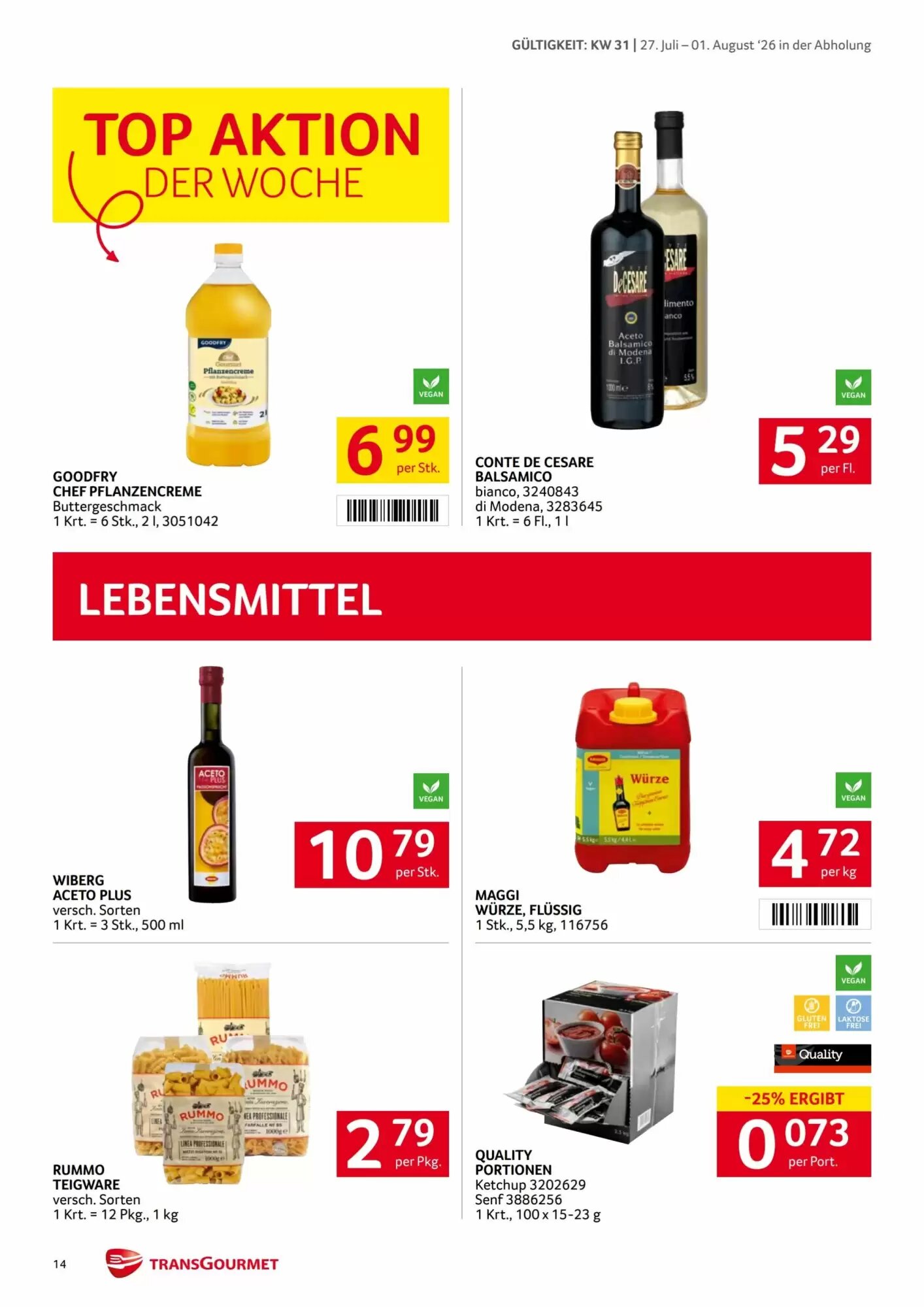 Transgourmet Flugblatt (ab 27.07.2026) - Angebote und Prospekt - Seite 14