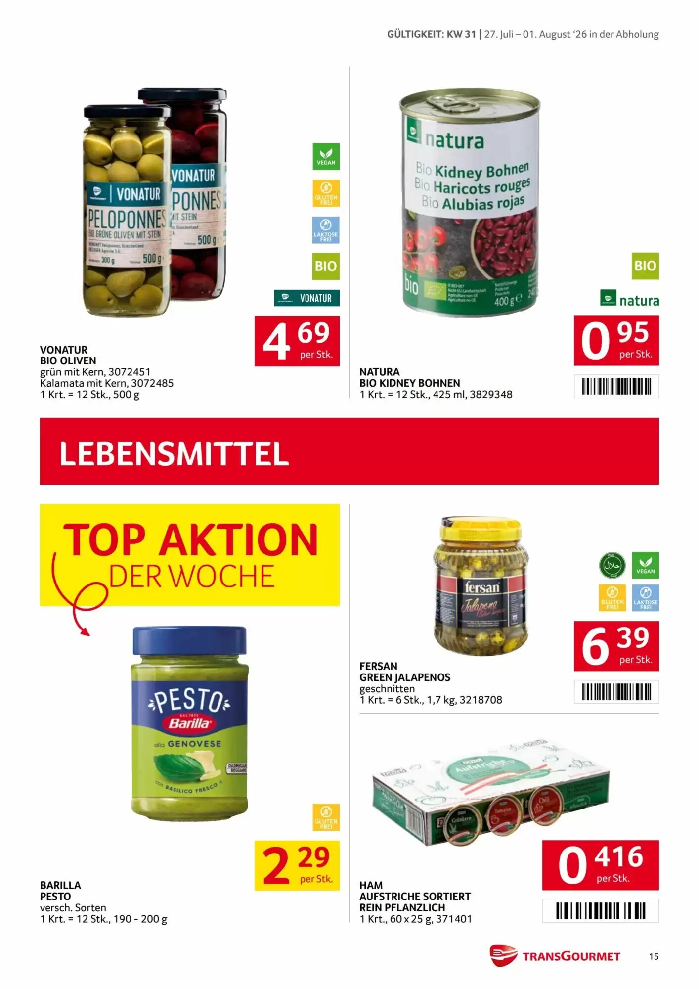 Transgourmet Flugblatt (ab 27.07.2026) - Angebote und Prospekt - Seite 15