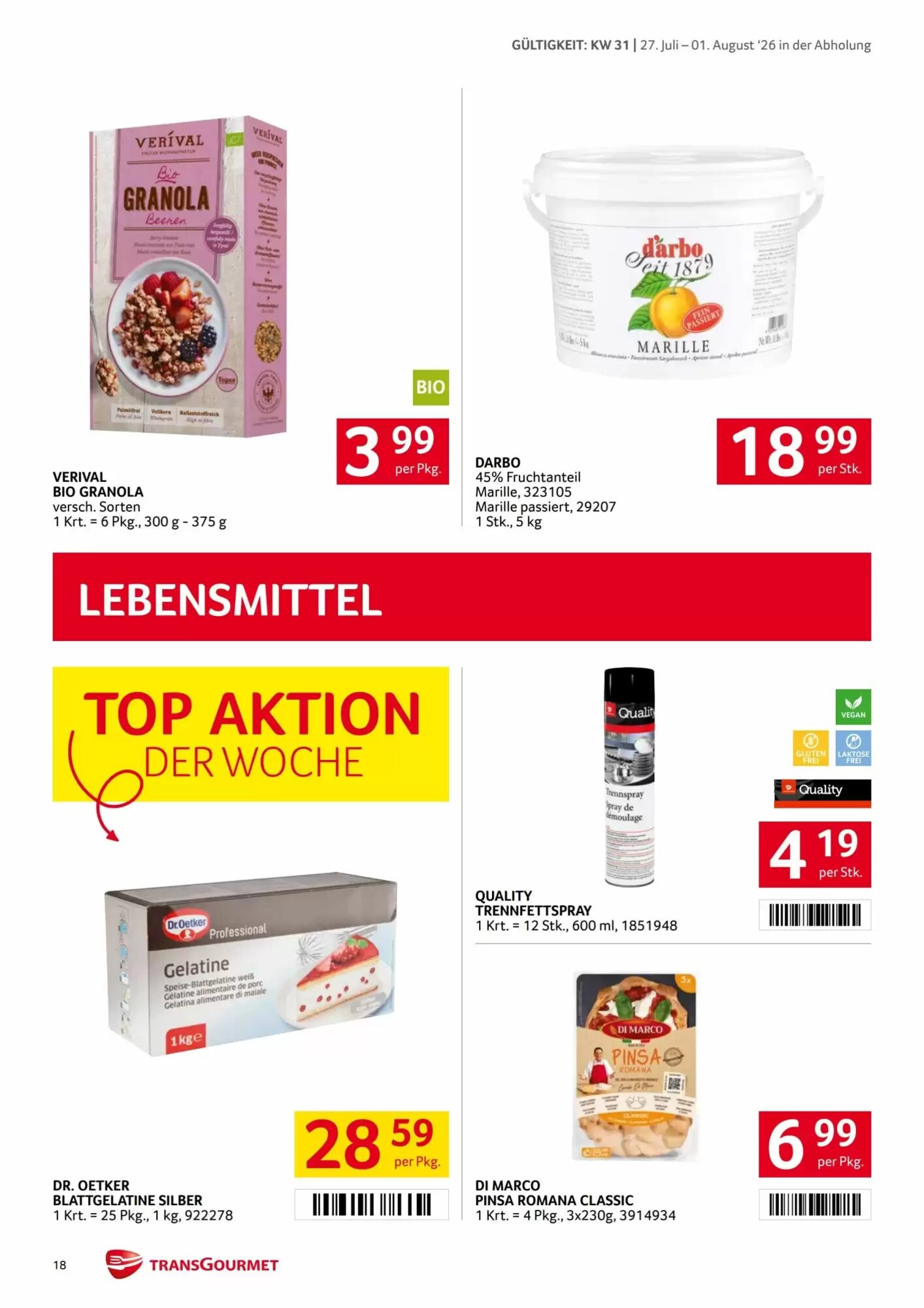 Transgourmet Flugblatt (ab 27.07.2026) - Angebote und Prospekt - Seite 18
