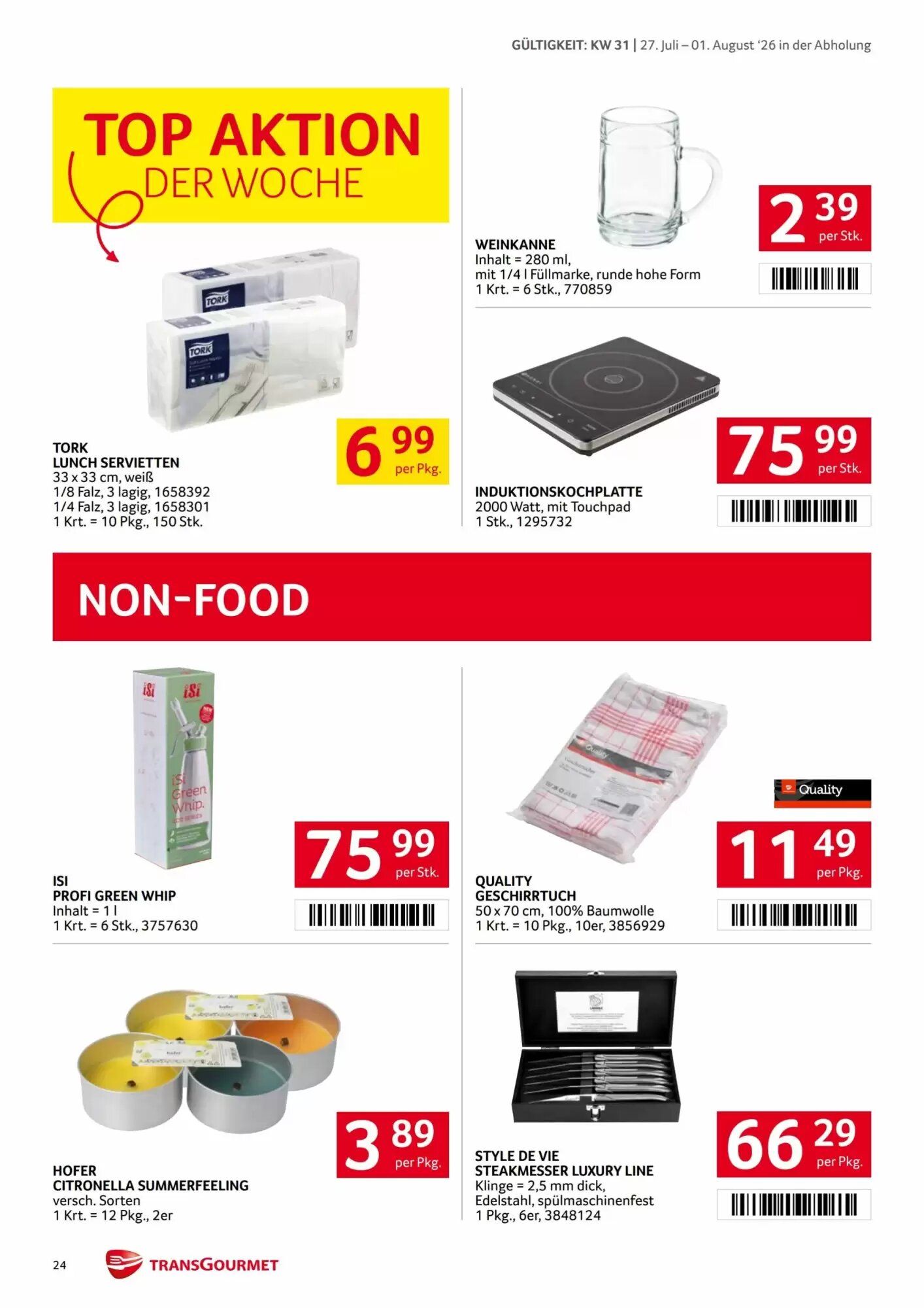 Transgourmet Flugblatt (ab 27.07.2026) - Angebote und Prospekt - Seite 24