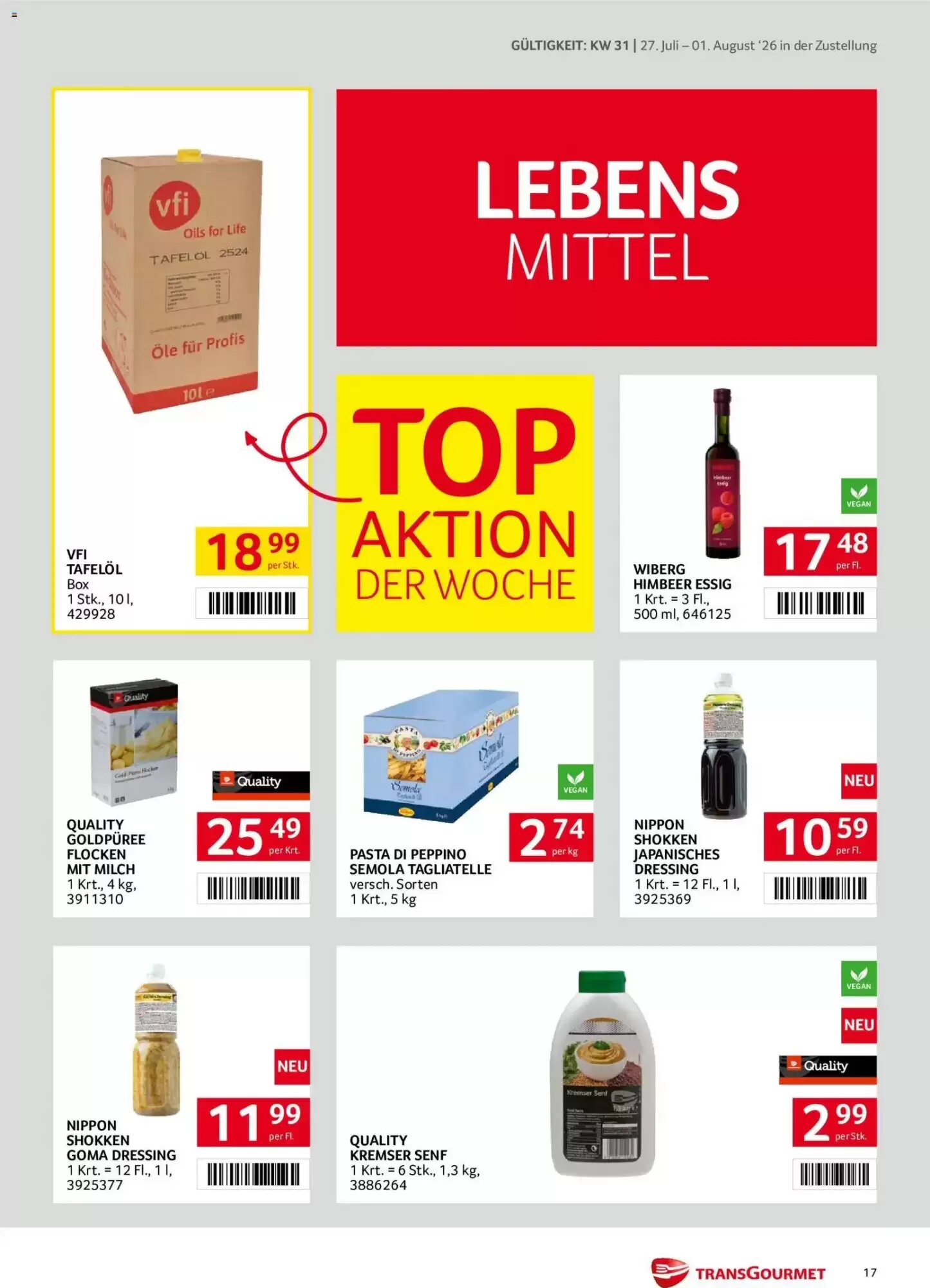 Transgourmet Flugblatt (ab 27.07.2026) - Angebote und Prospekt - Seite 17