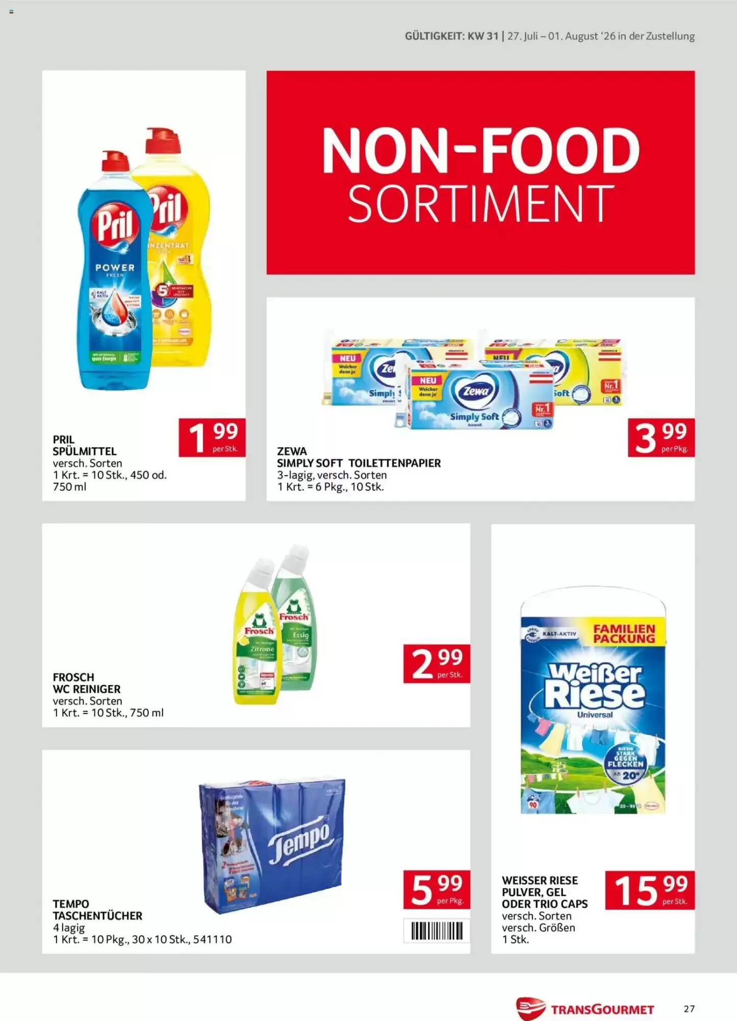 Transgourmet Flugblatt (ab 27.07.2026) - Angebote und Prospekt - Seite 27