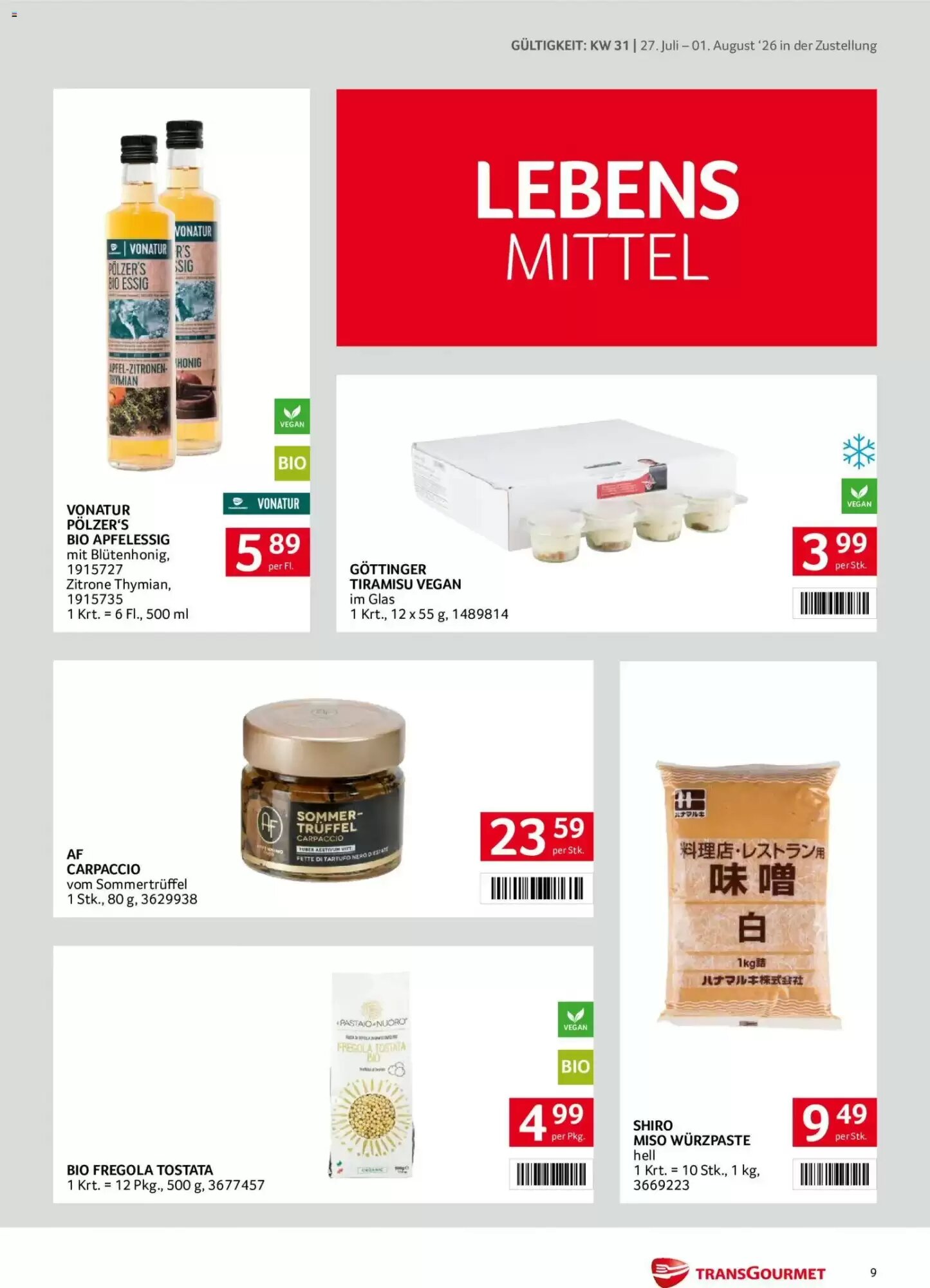 Transgourmet Flugblatt (ab 27.07.2026) - Angebote und Prospekt - Seite 9