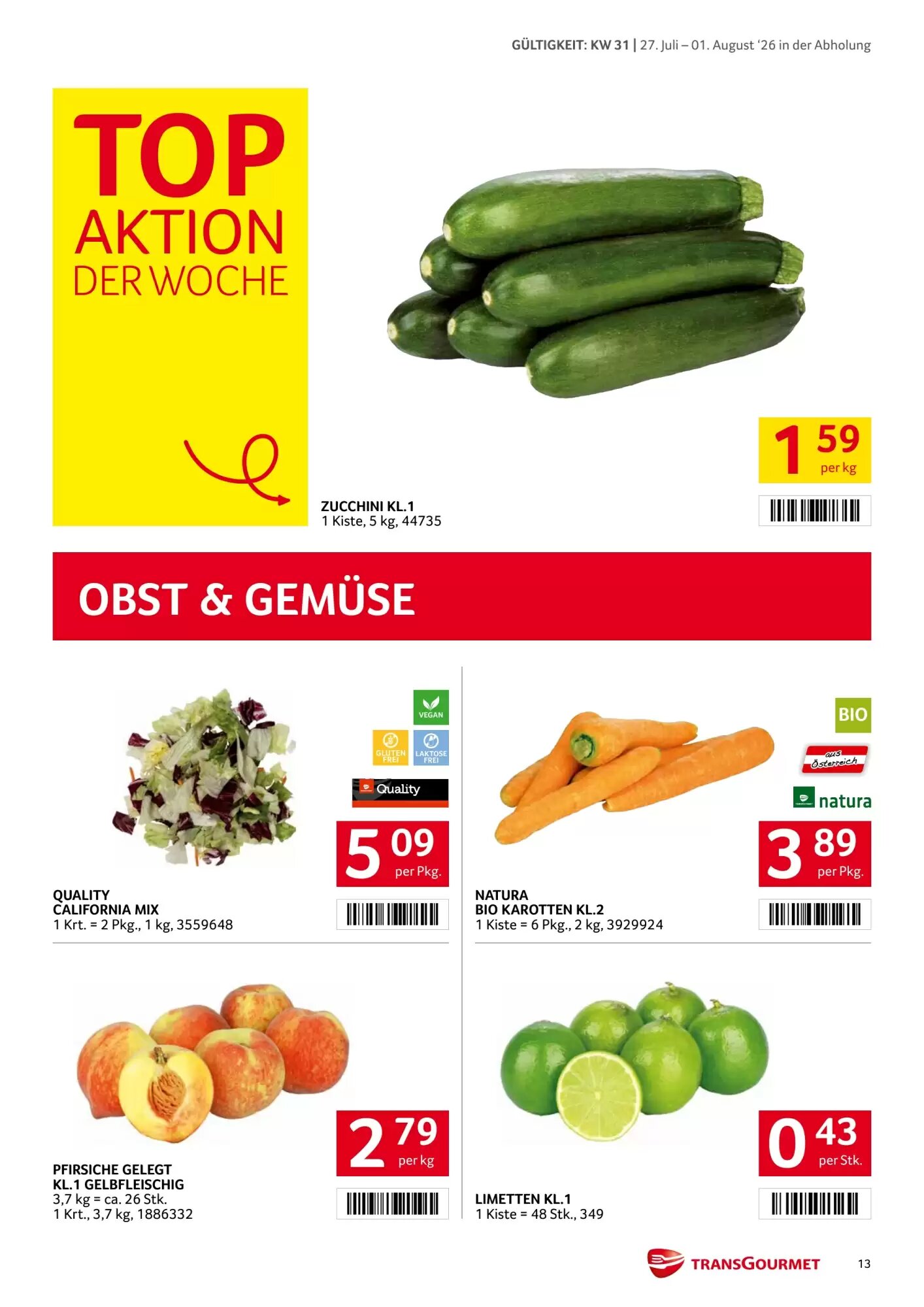 Transgourmet Flugblatt (ab 27.07.2026) - Angebote und Prospekt - Seite 13
