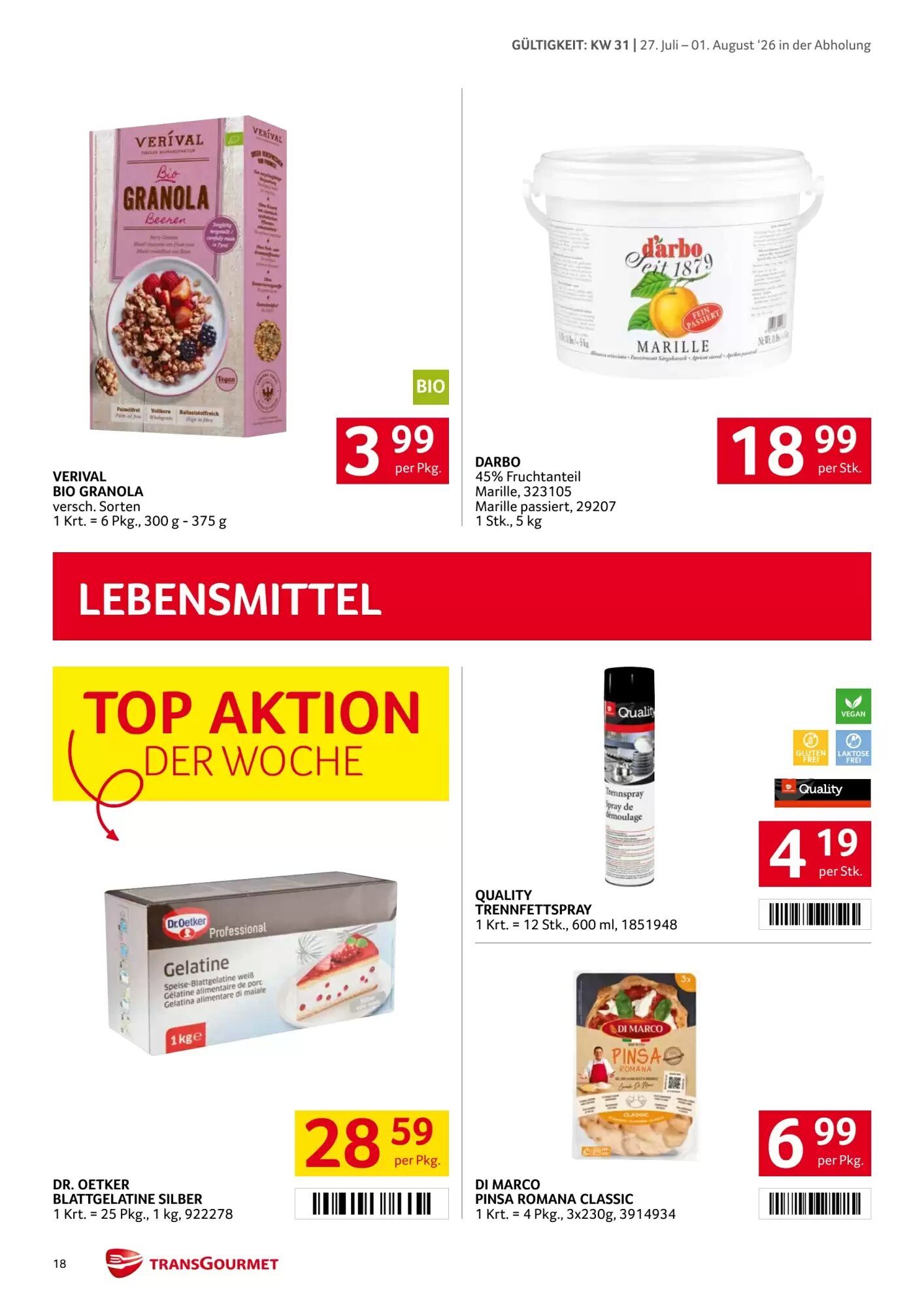 Transgourmet Flugblatt (ab 27.07.2026) - Angebote und Prospekt - Seite 18
