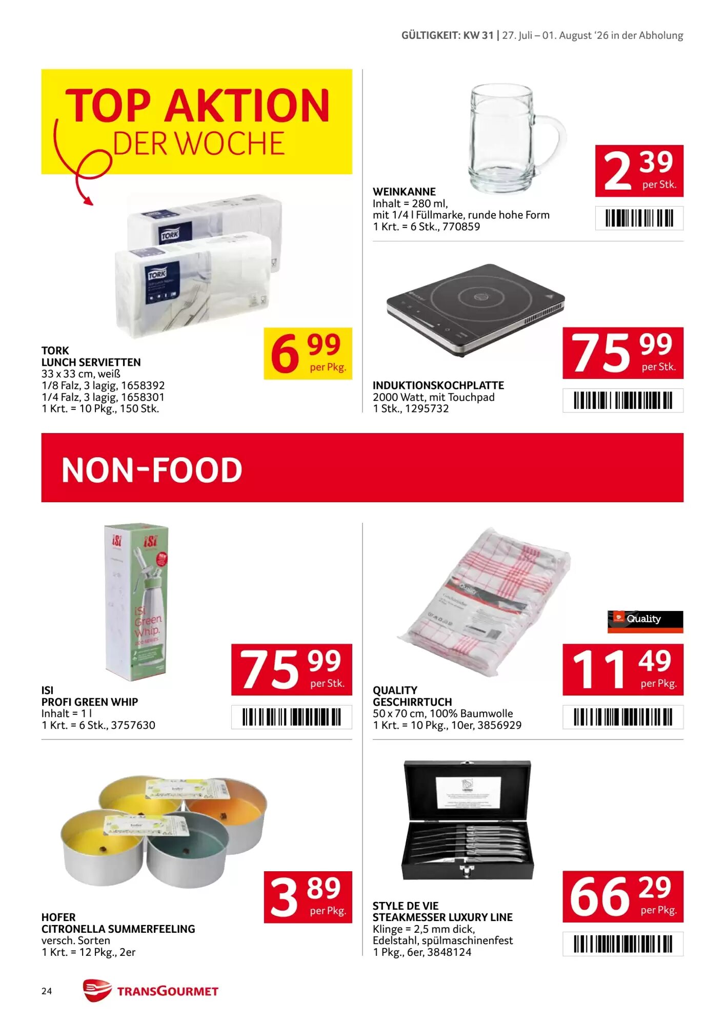 Transgourmet Flugblatt (ab 27.07.2026) - Angebote und Prospekt - Seite 24