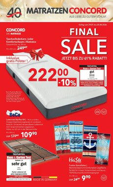 Matratzen Concord Flugblatt (ab 29.07.2026) - Angebote und Prospekt
