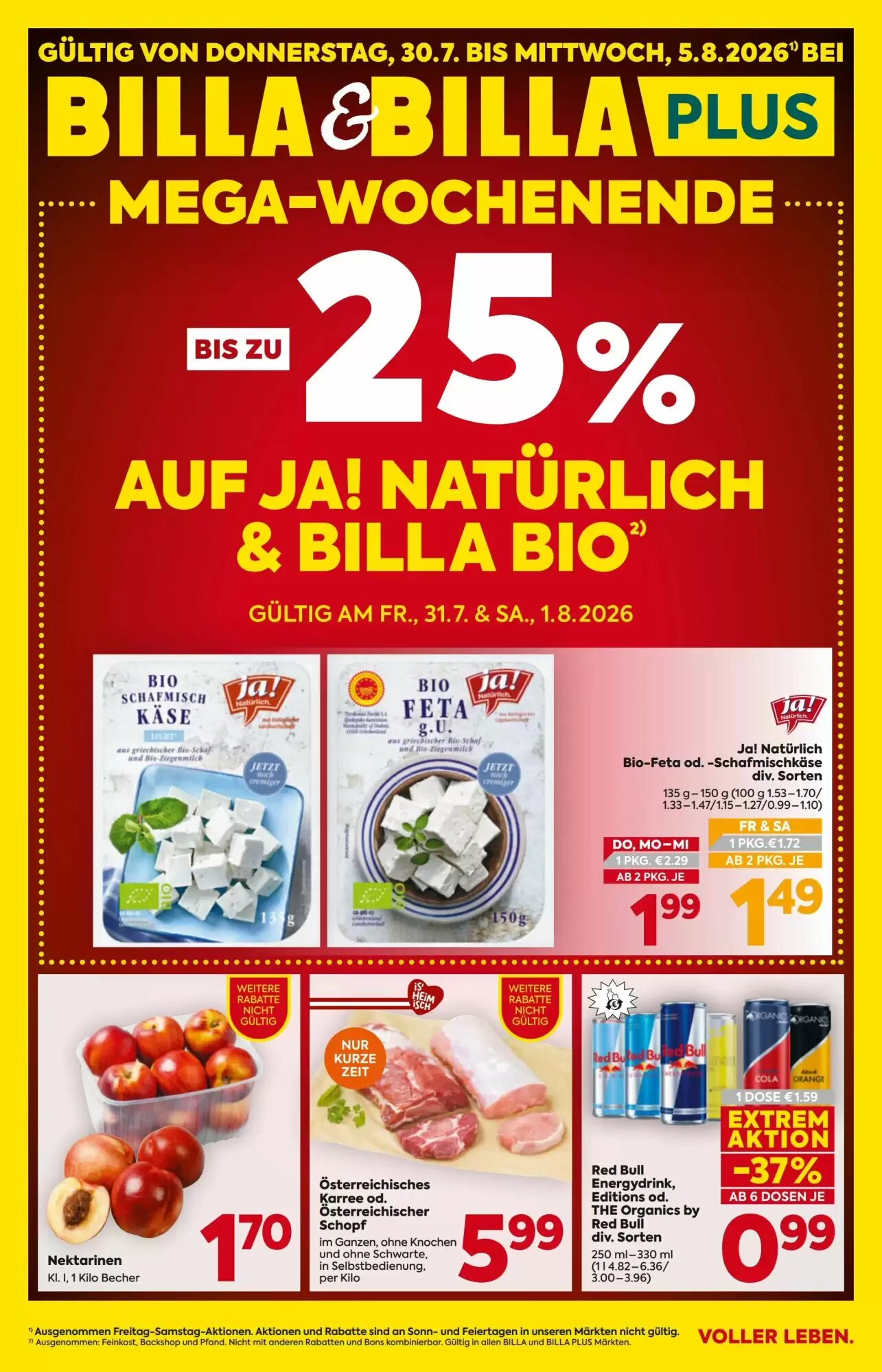 Billa Flugblatt (ab 30.07.2026) - Angebote und Prospekt - Seite 1