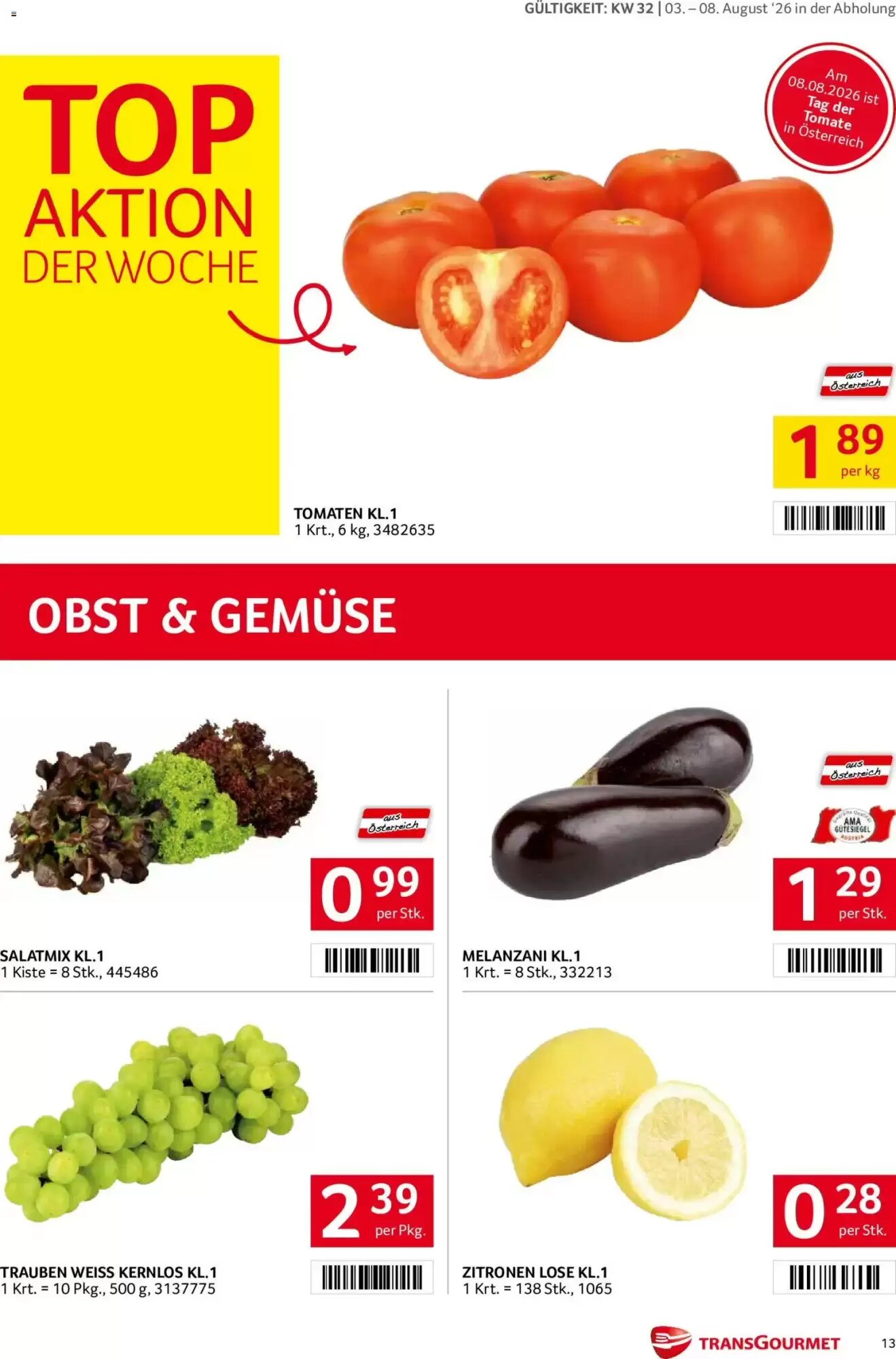 Transgourmet Flugblatt (ab 03.08.2026) - Angebote und Prospekt - Seite 13
