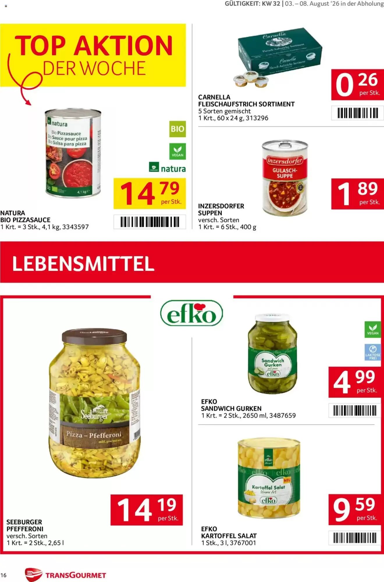 Transgourmet Flugblatt (ab 03.08.2026) - Angebote und Prospekt - Seite 16