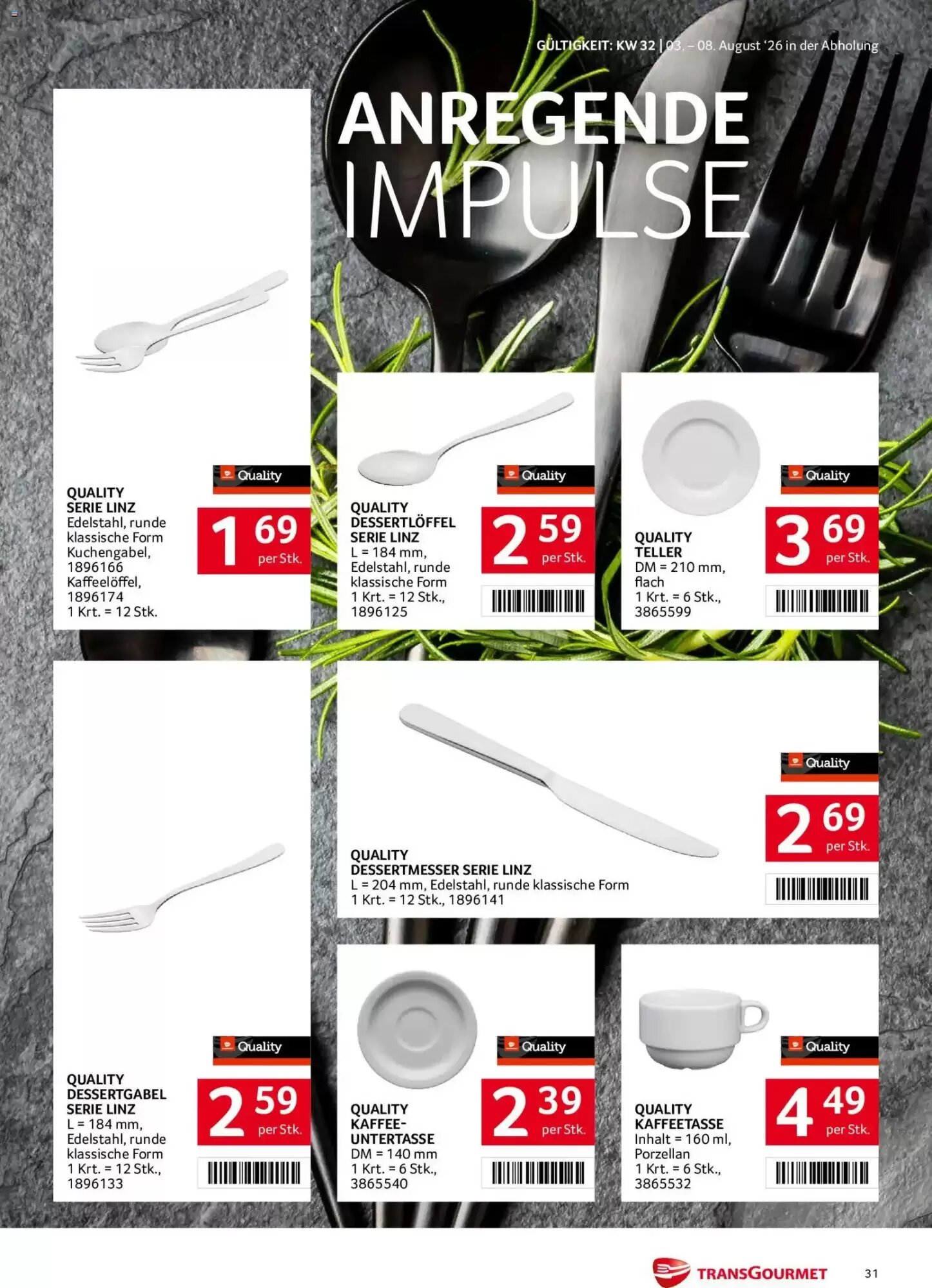 Transgourmet Flugblatt (ab 03.08.2026) - Angebote und Prospekt - Seite 31