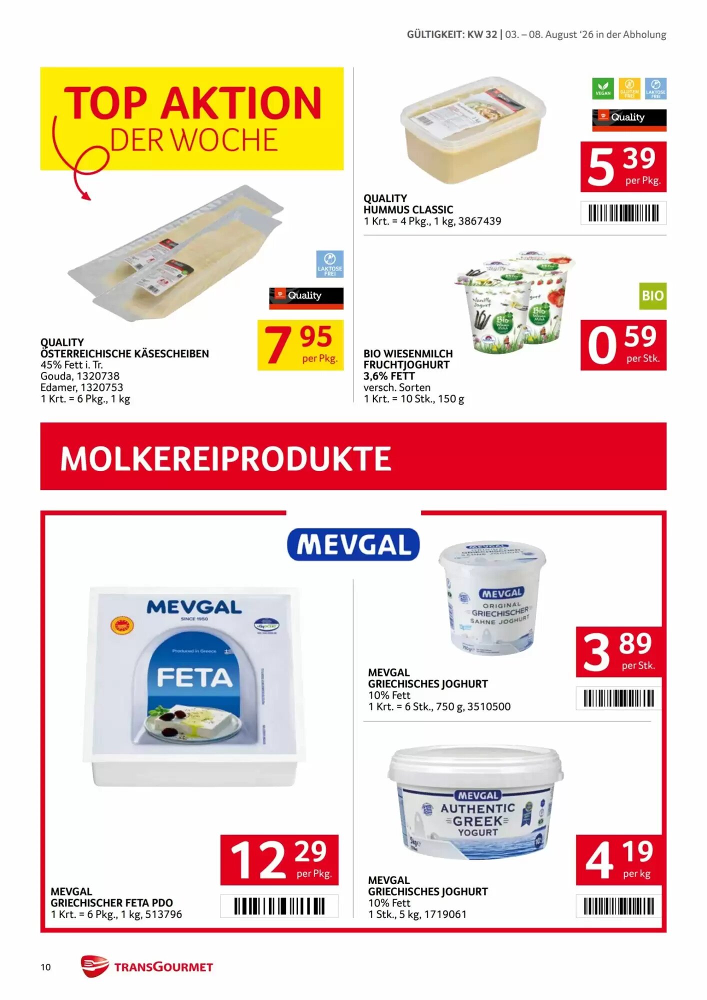 Transgourmet Flugblatt (ab 03.08.2026) - Angebote und Prospekt - Seite 10
