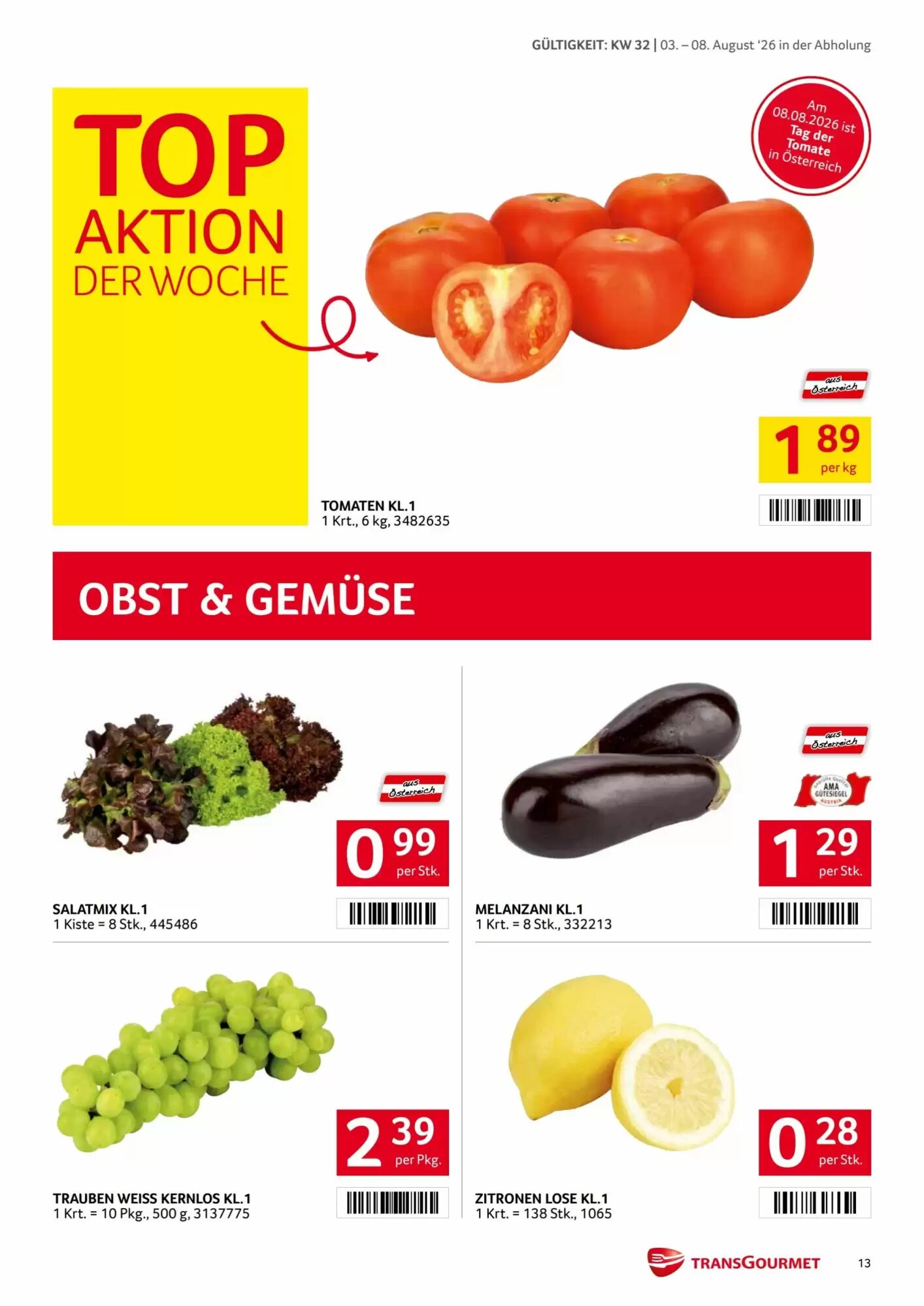 Transgourmet Flugblatt (ab 03.08.2026) - Angebote und Prospekt - Seite 13