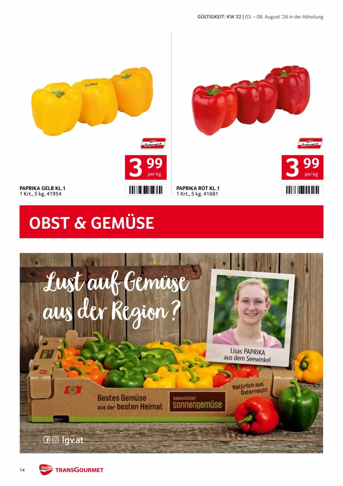 Transgourmet Flugblatt (ab 03.08.2026) - Angebote und Prospekt - Seite 14