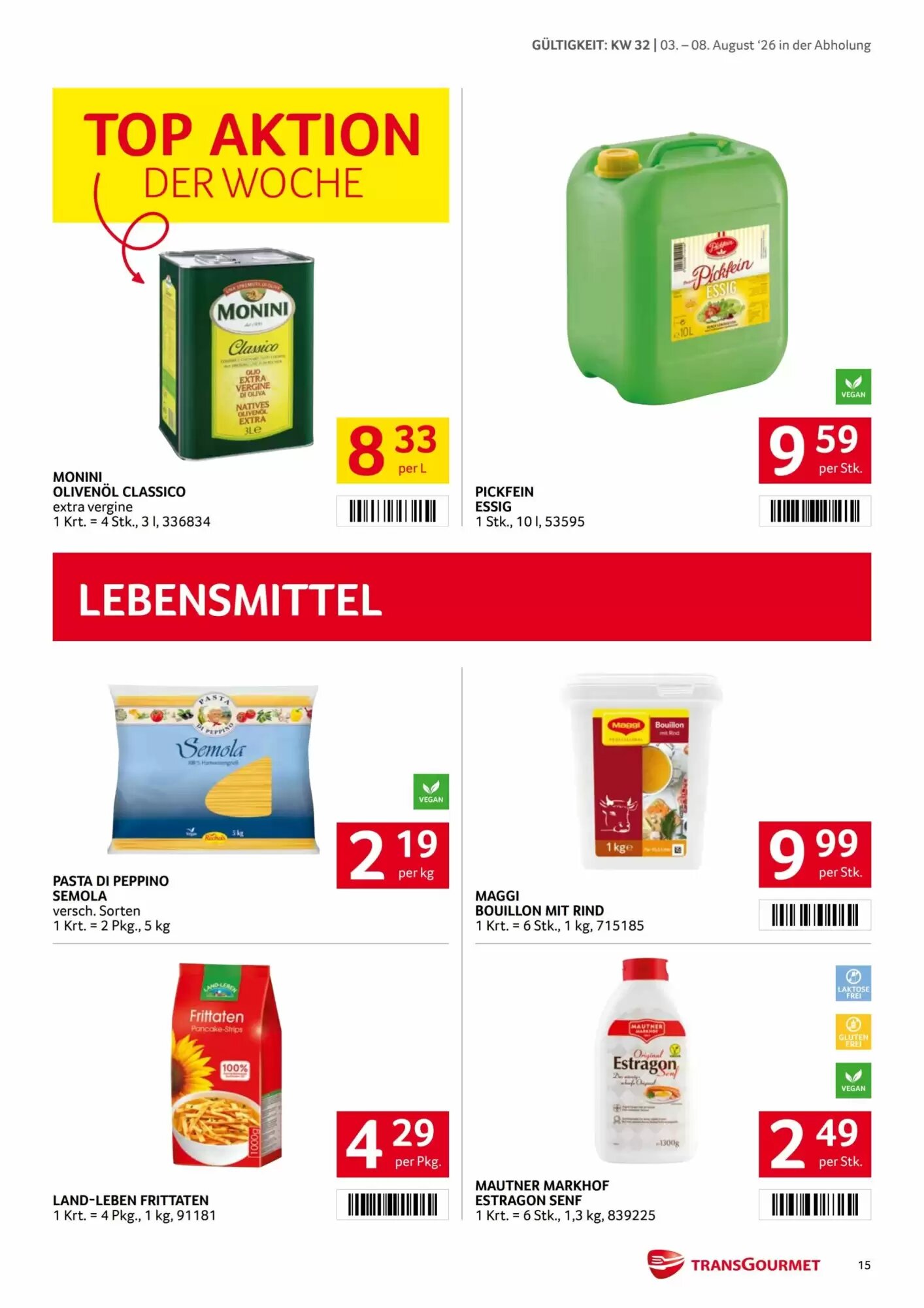 Transgourmet Flugblatt (ab 03.08.2026) - Angebote und Prospekt - Seite 15