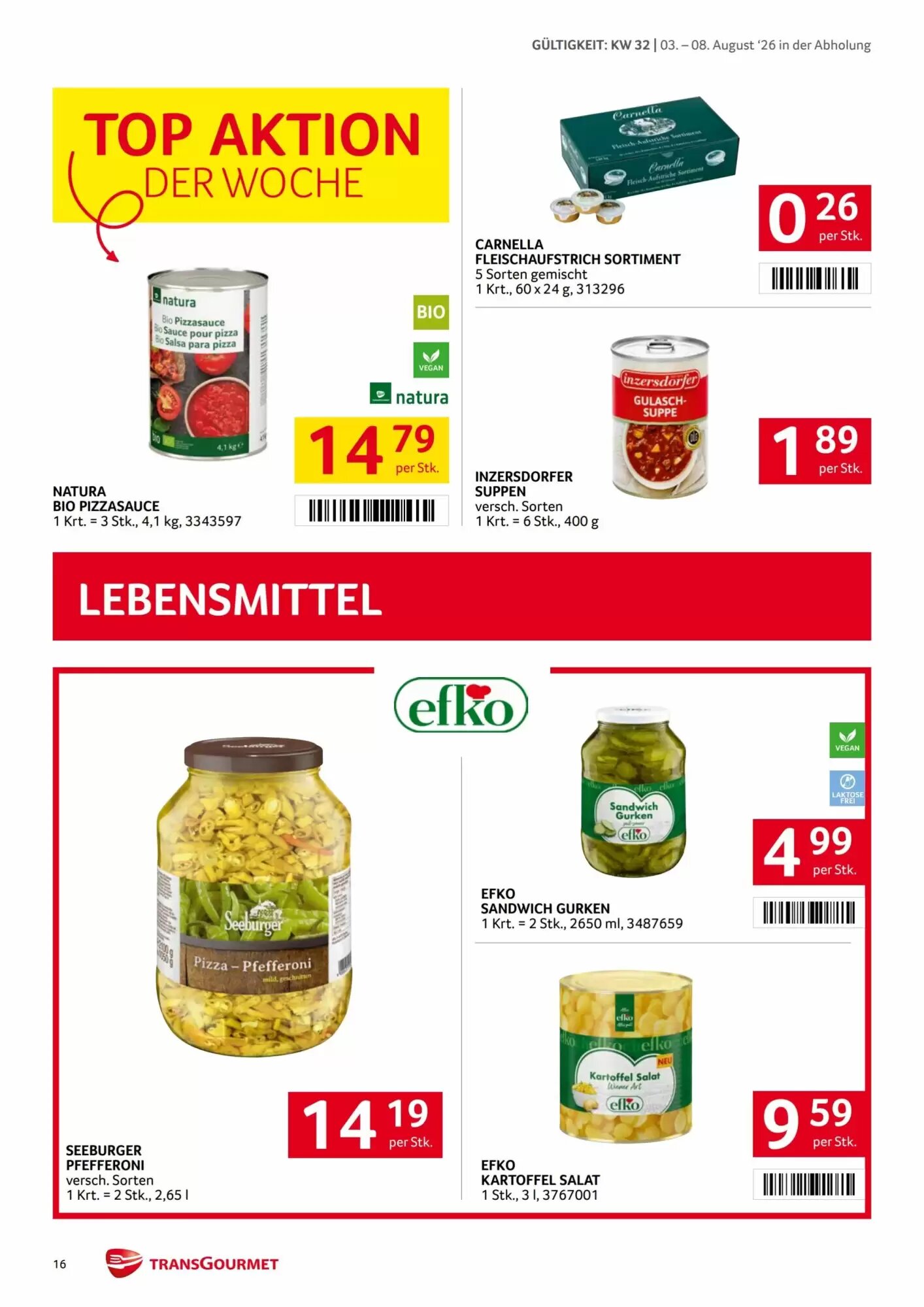 Transgourmet Flugblatt (ab 03.08.2026) - Angebote und Prospekt - Seite 16