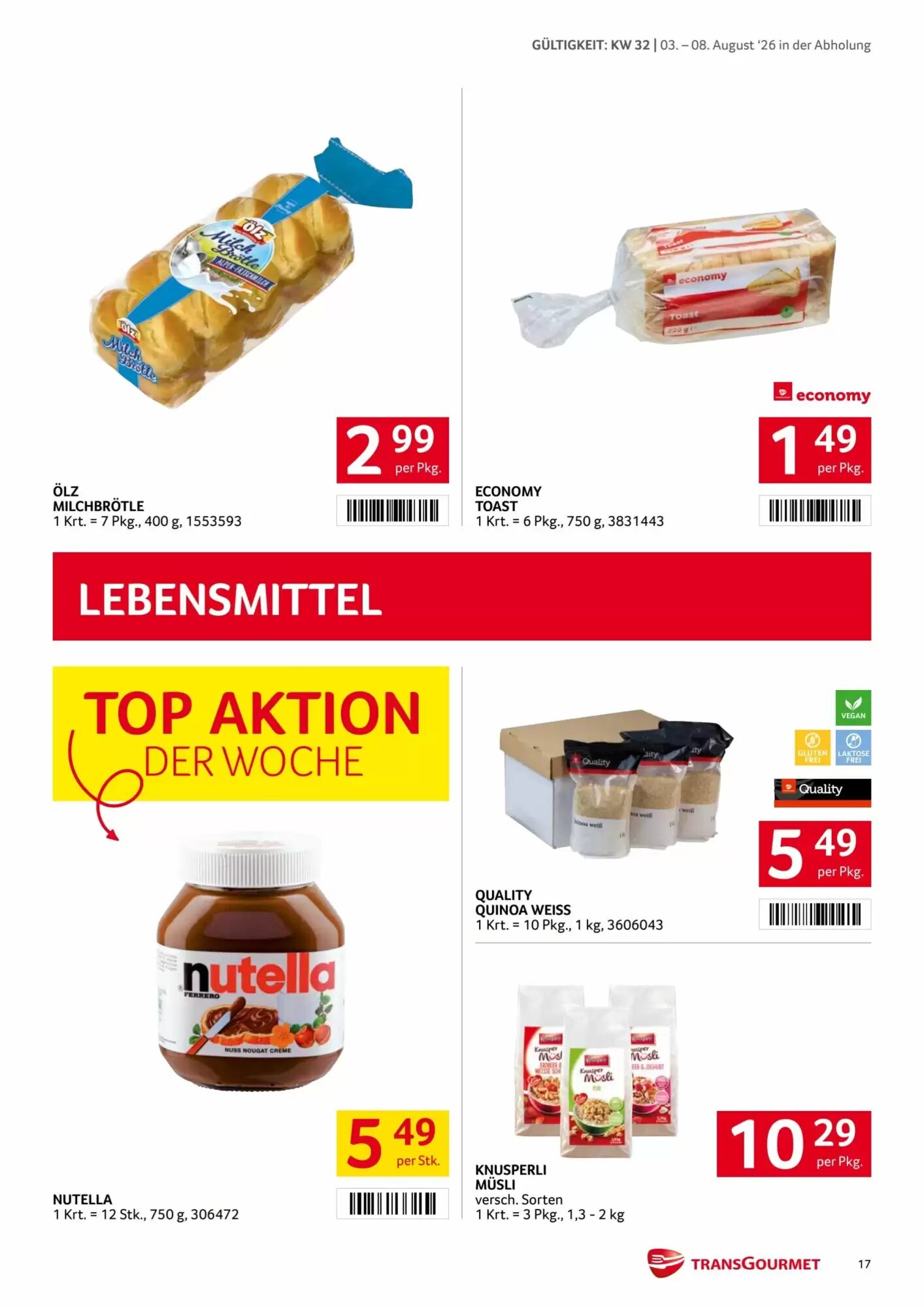 Transgourmet Flugblatt (ab 03.08.2026) - Angebote und Prospekt - Seite 17