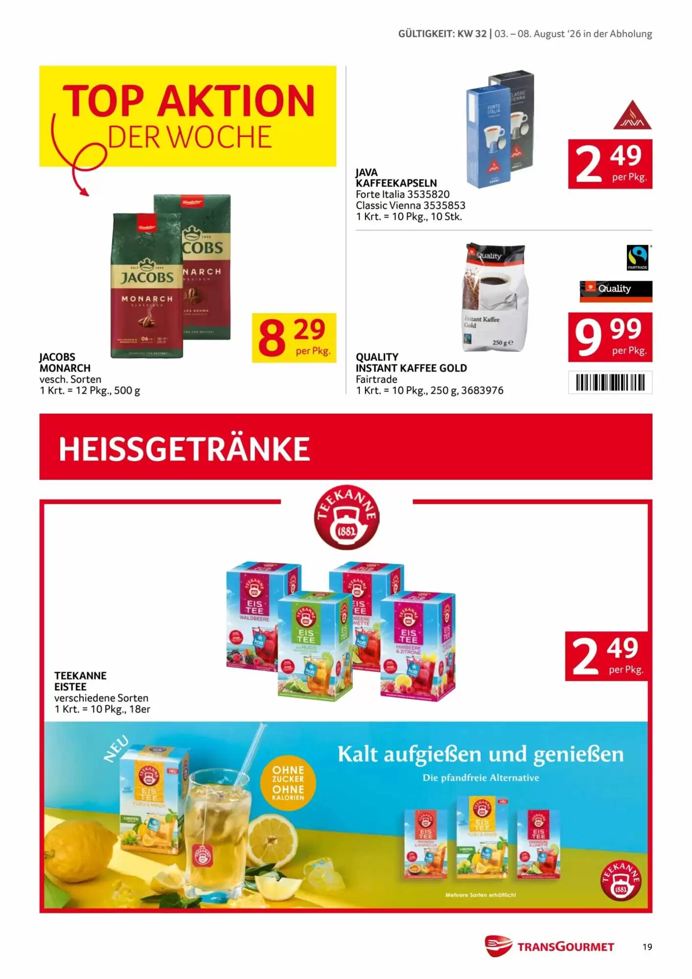Transgourmet Flugblatt (ab 03.08.2026) - Angebote und Prospekt - Seite 19