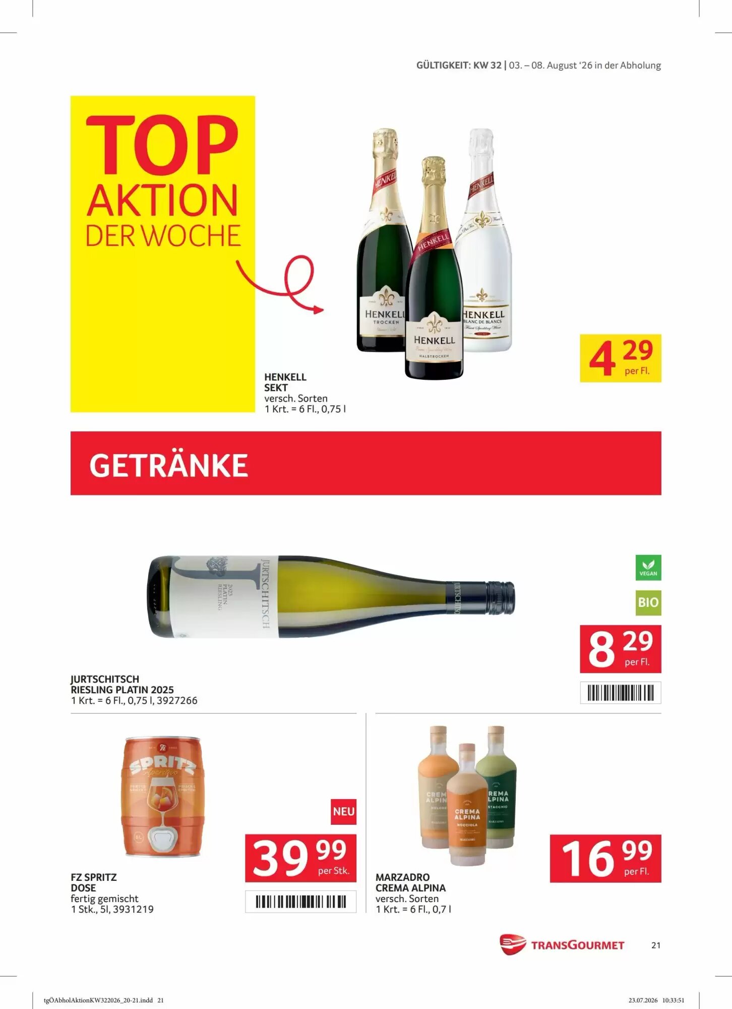 Transgourmet Flugblatt (ab 03.08.2026) - Angebote und Prospekt - Seite 21