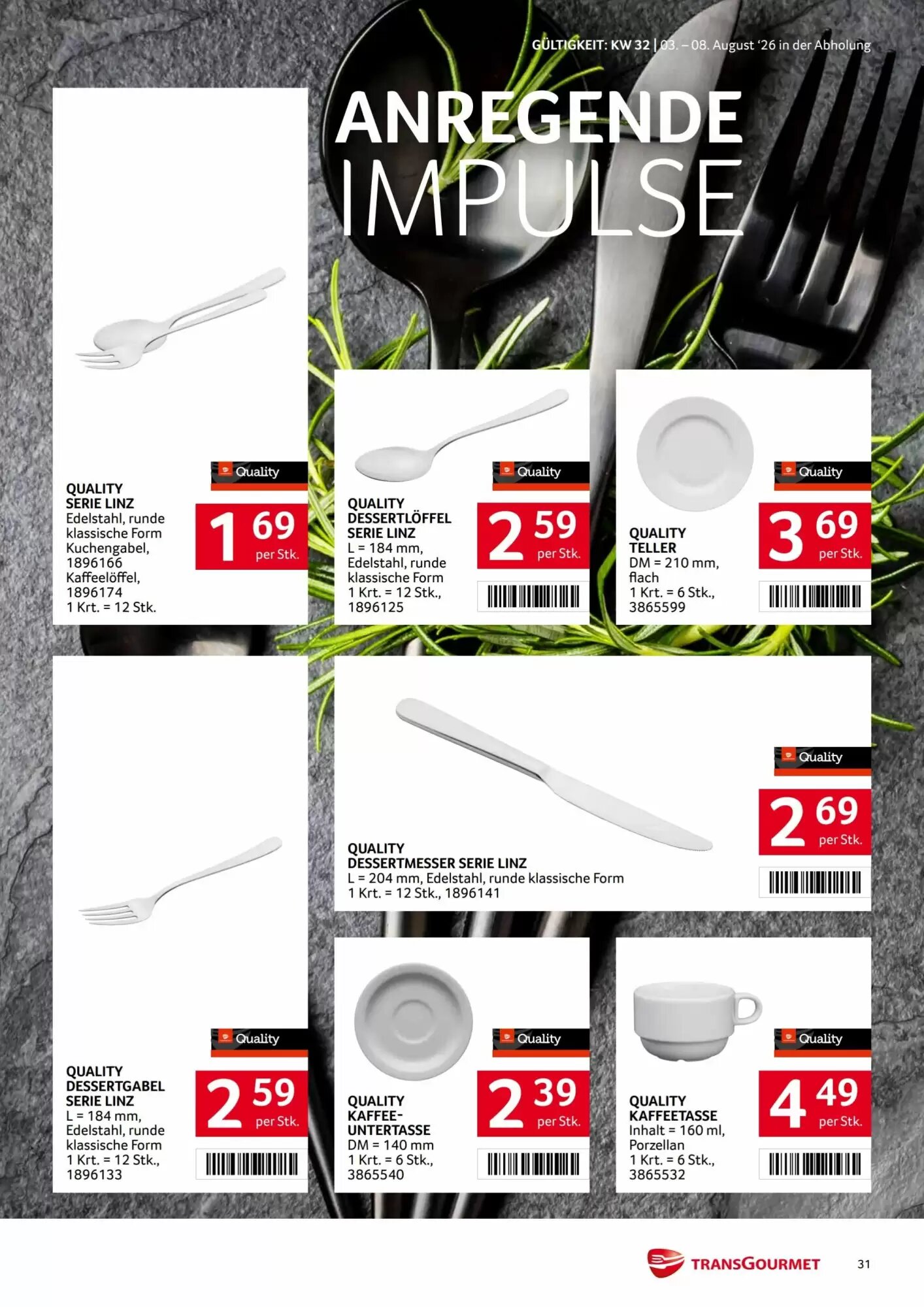 Transgourmet Flugblatt (ab 03.08.2026) - Angebote und Prospekt - Seite 31