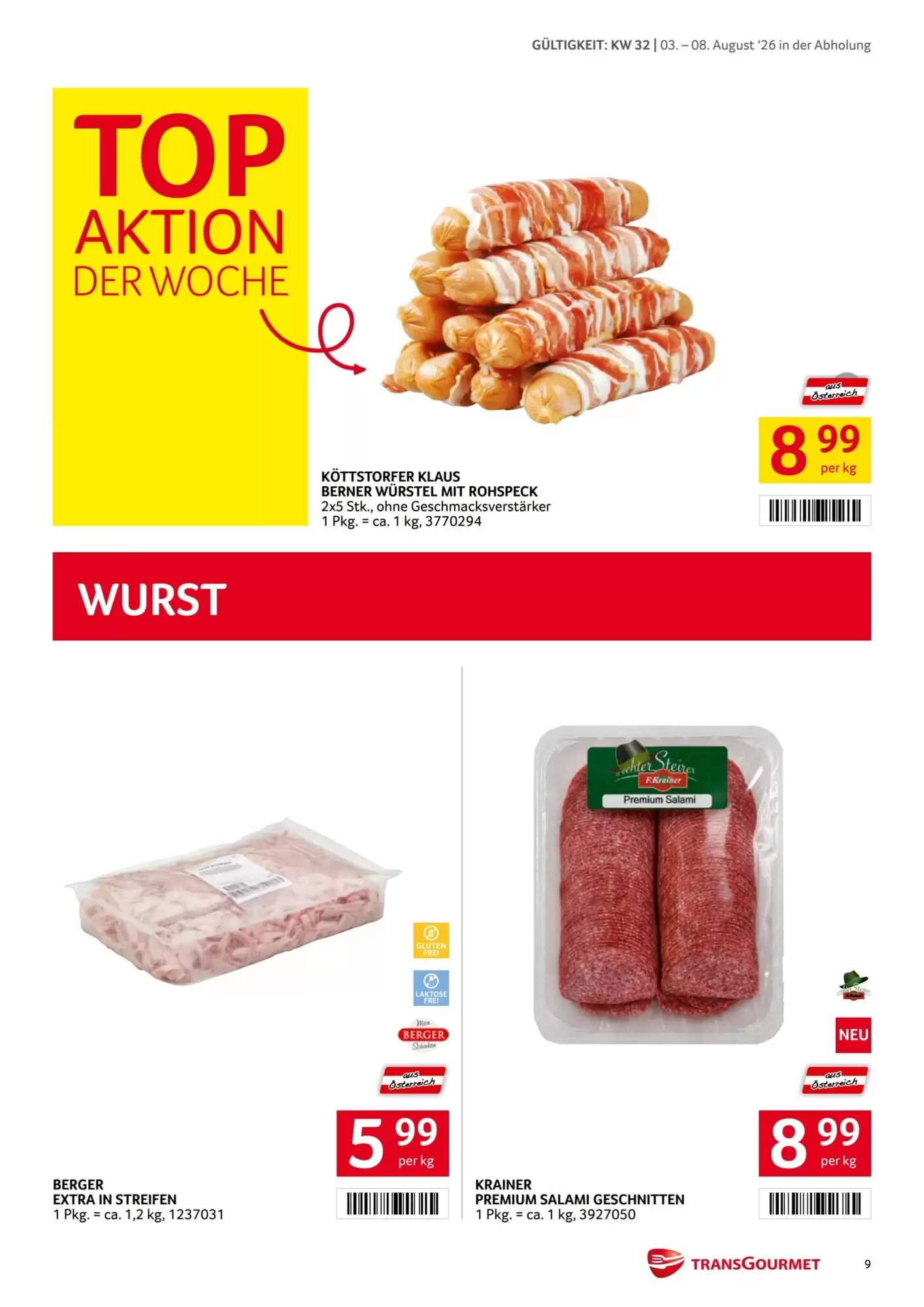 Transgourmet Flugblatt (ab 03.08.2026) - Angebote und Prospekt - Seite 9