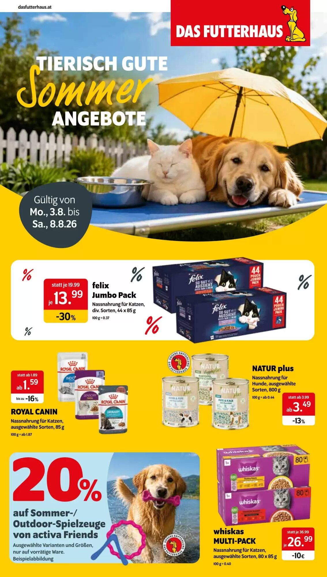 Das Futterhaus Flugblatt (ab 03.08.2026) - Angebote und Prospekt - Seite 1