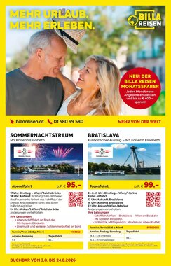 Billa Reisen Flugblatt (ab 03.08.2026) - Angebote und Prospekt