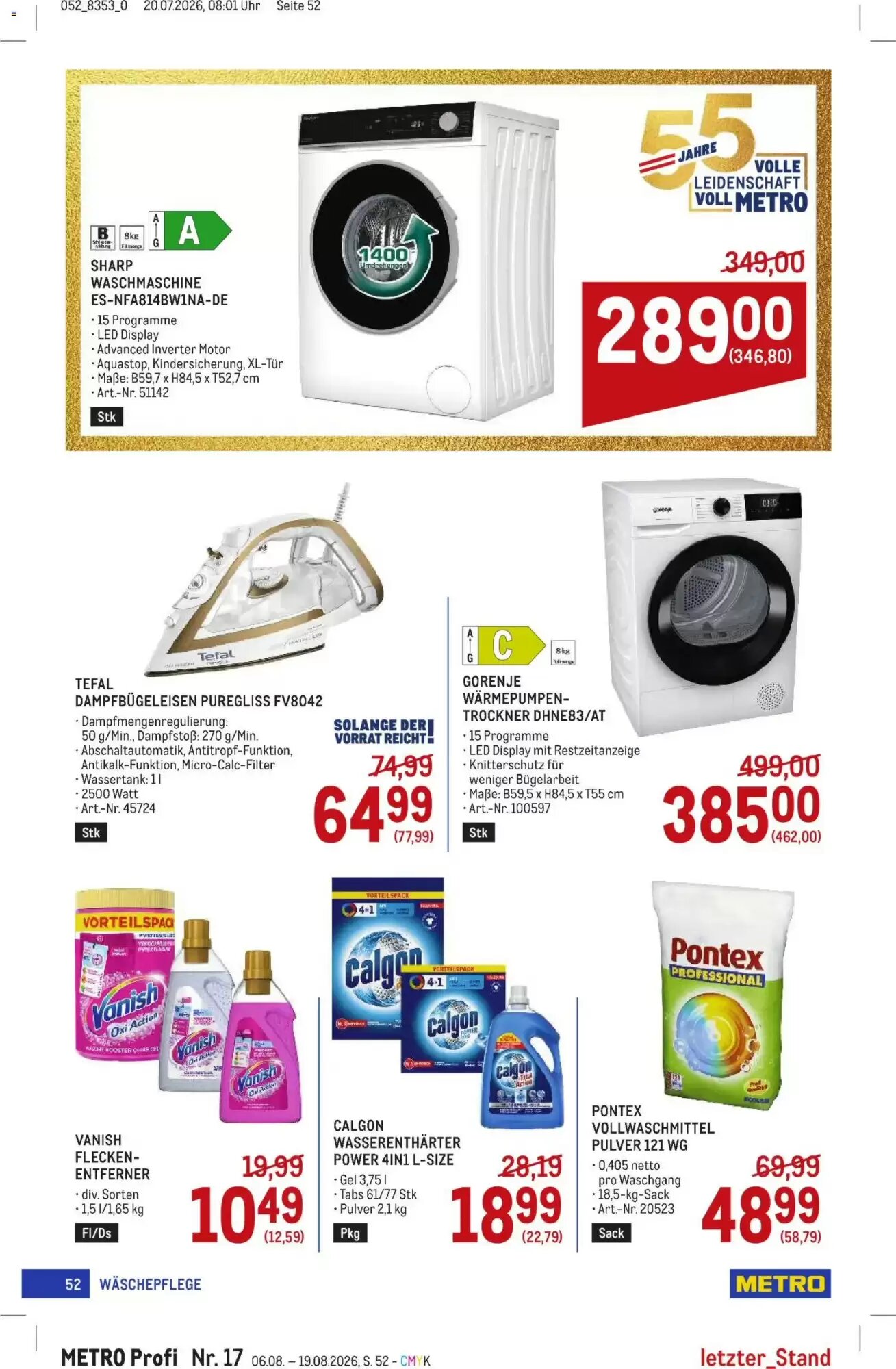 Metro Flugblatt (ab 06.08.2026) - Angebote und Prospekt - Seite 52