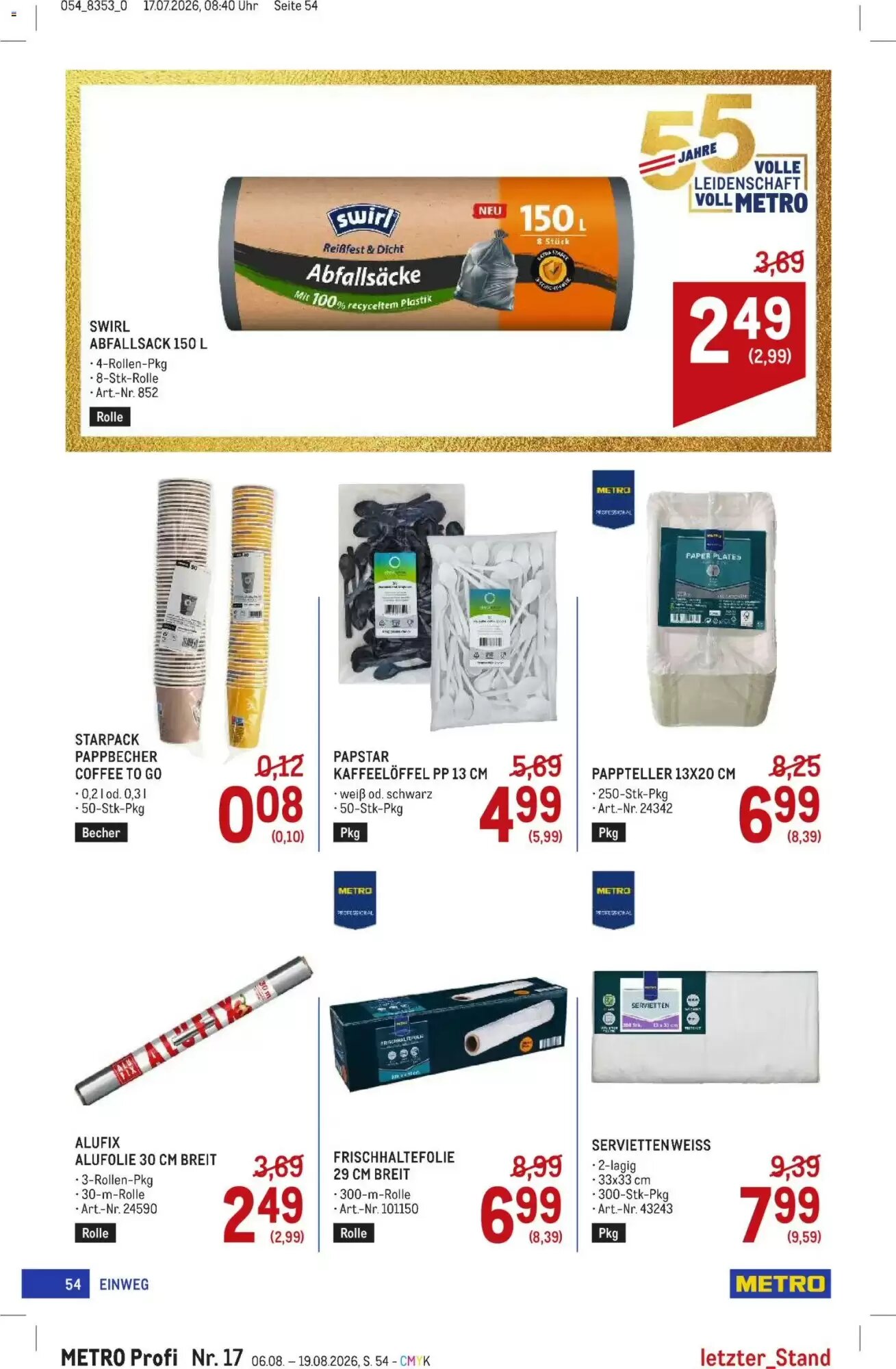 Metro Flugblatt (ab 06.08.2026) - Angebote und Prospekt - Seite 54