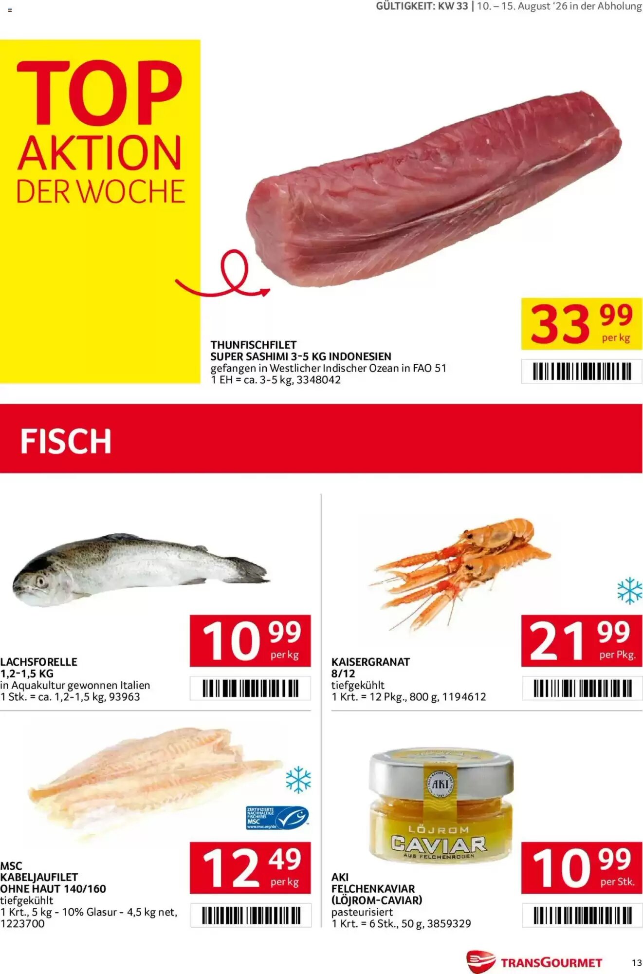 Transgourmet Flugblatt (ab 10.08.2026) - Angebote und Prospekt - Seite 13
