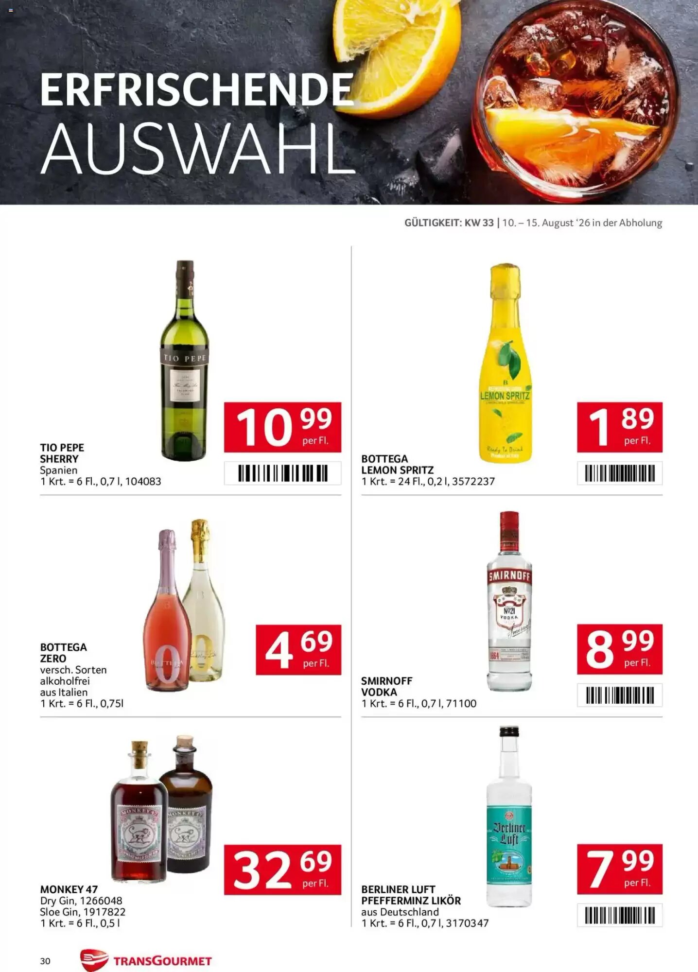 Transgourmet Flugblatt (ab 10.08.2026) - Angebote und Prospekt - Seite 30