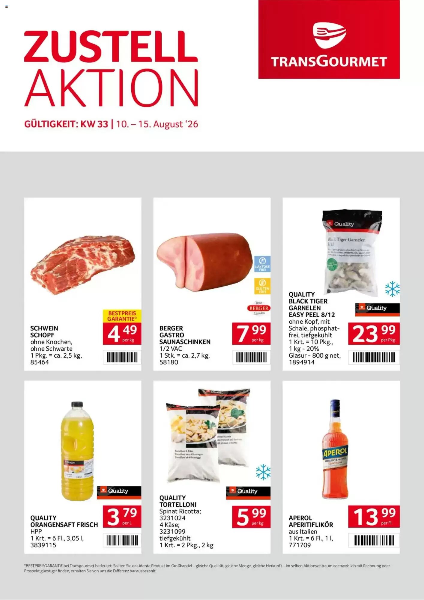 Transgourmet Flugblatt (ab 10.08.2026) - Angebote und Prospekt - Seite 1