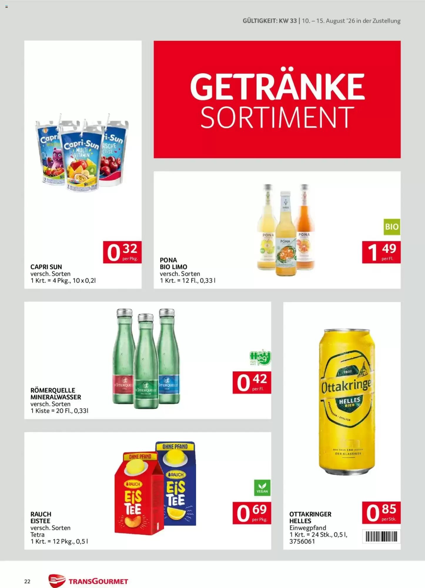 Transgourmet Flugblatt (ab 10.08.2026) - Angebote und Prospekt - Seite 22