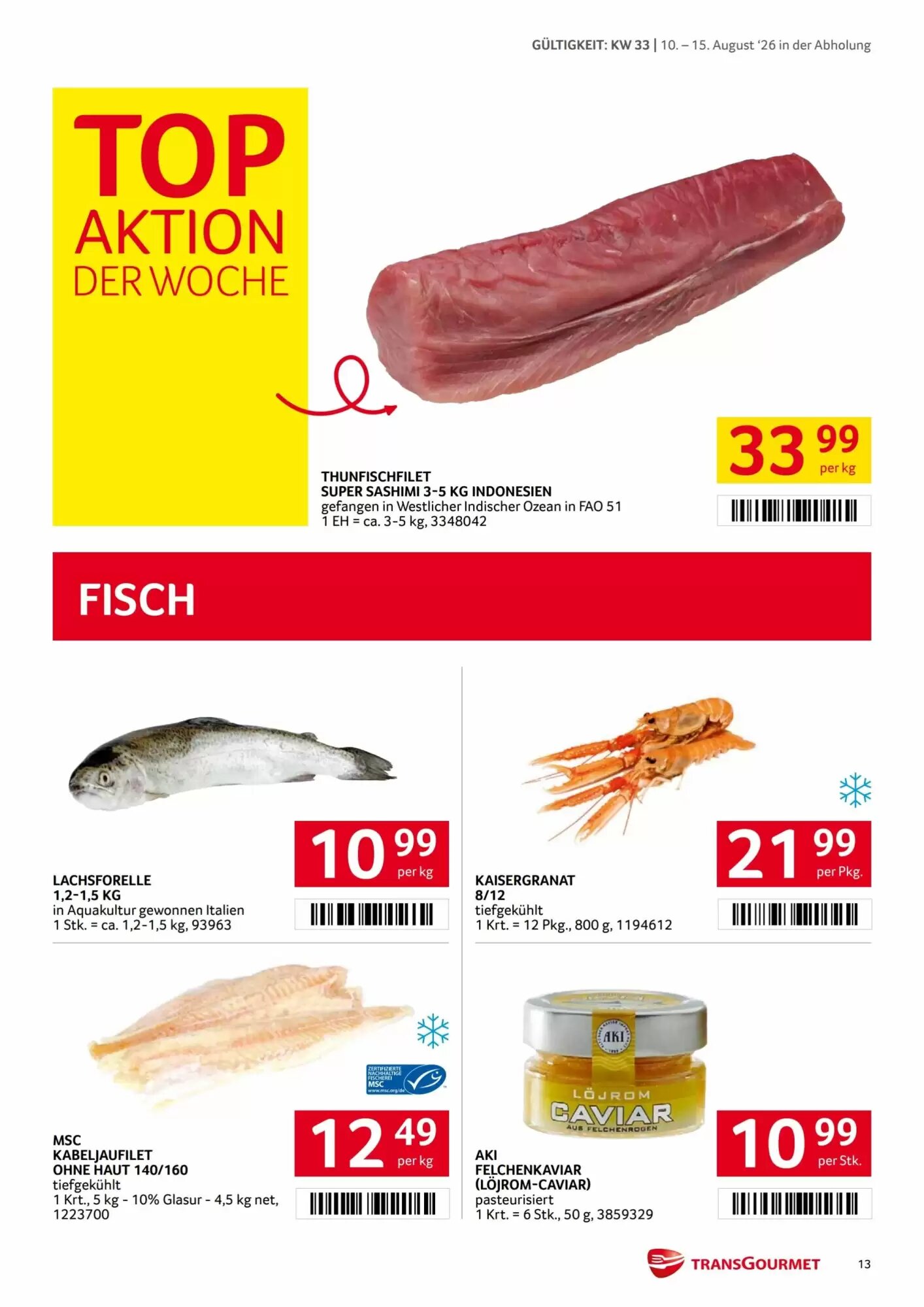 Transgourmet Flugblatt (ab 10.08.2026) - Angebote und Prospekt - Seite 13